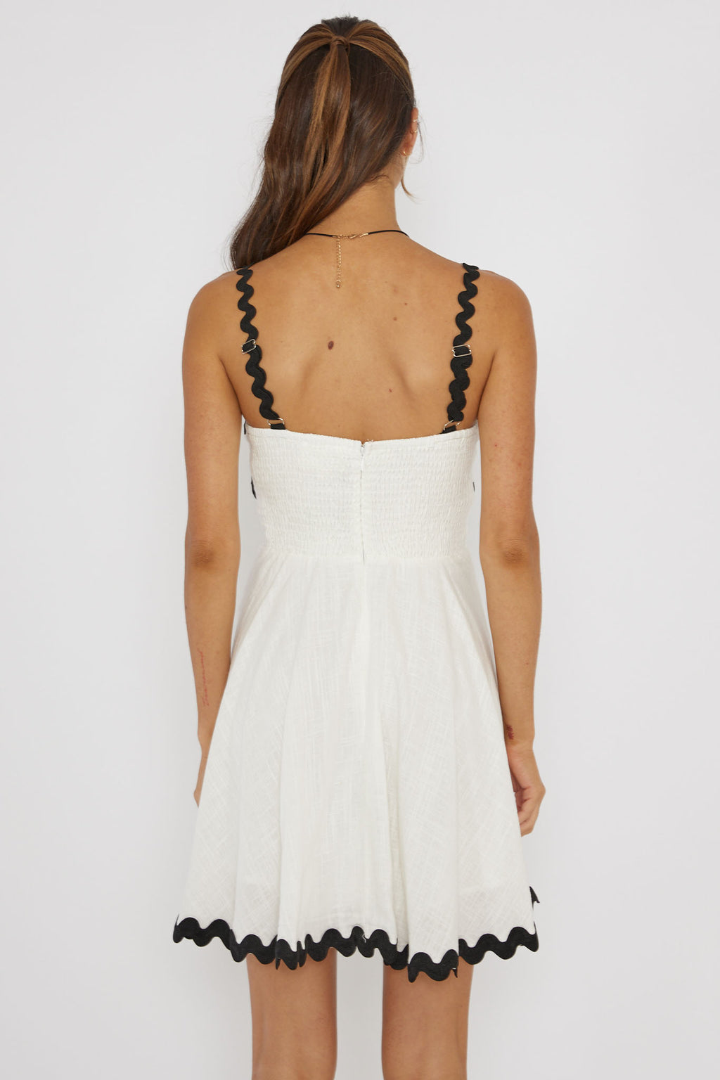 Won Me Over Ric Rac Trim Mini Dress White by Selfie Leslie