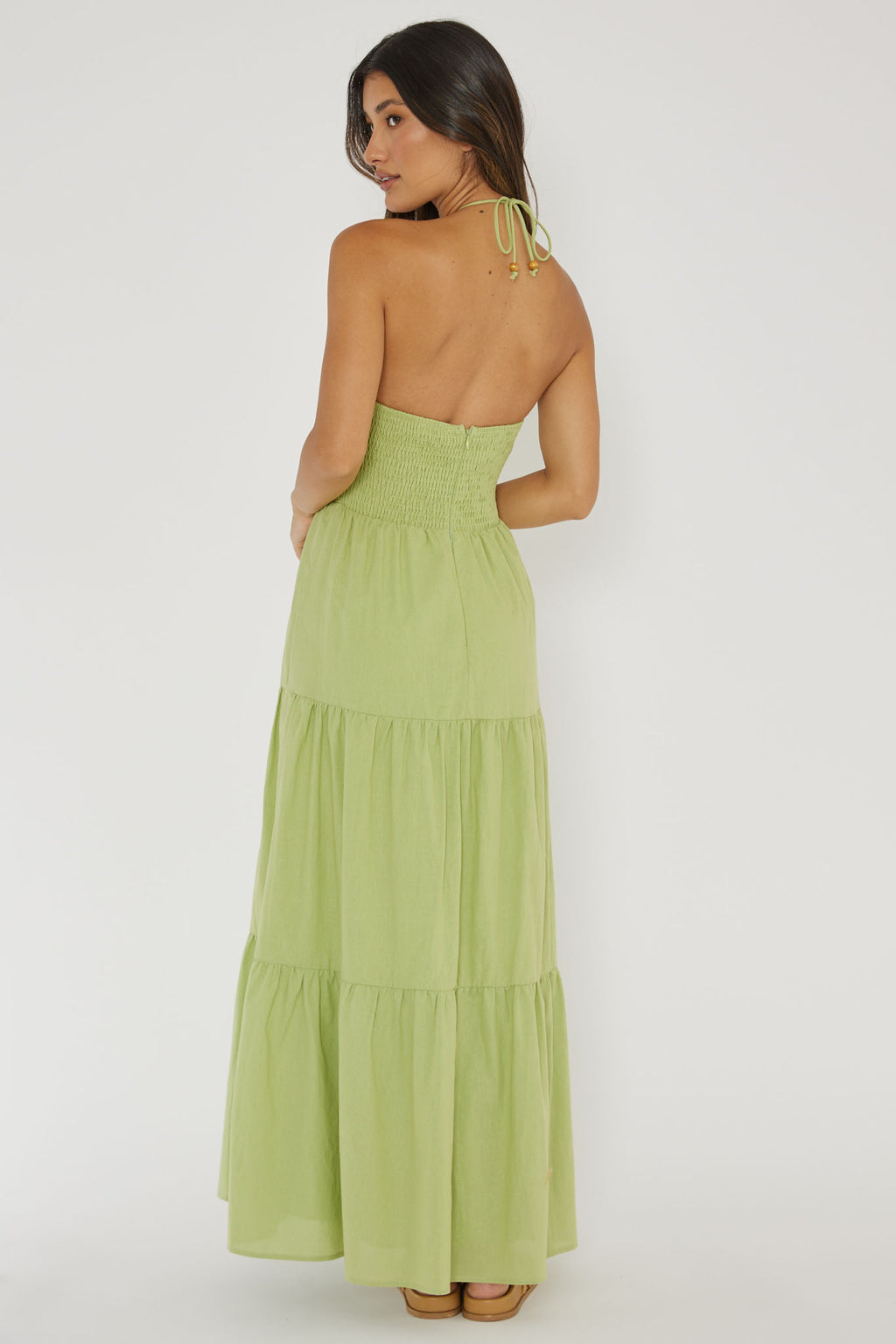 Life Elixir Halterneck Embroidered Maxi Dress Green by Selfie Leslie