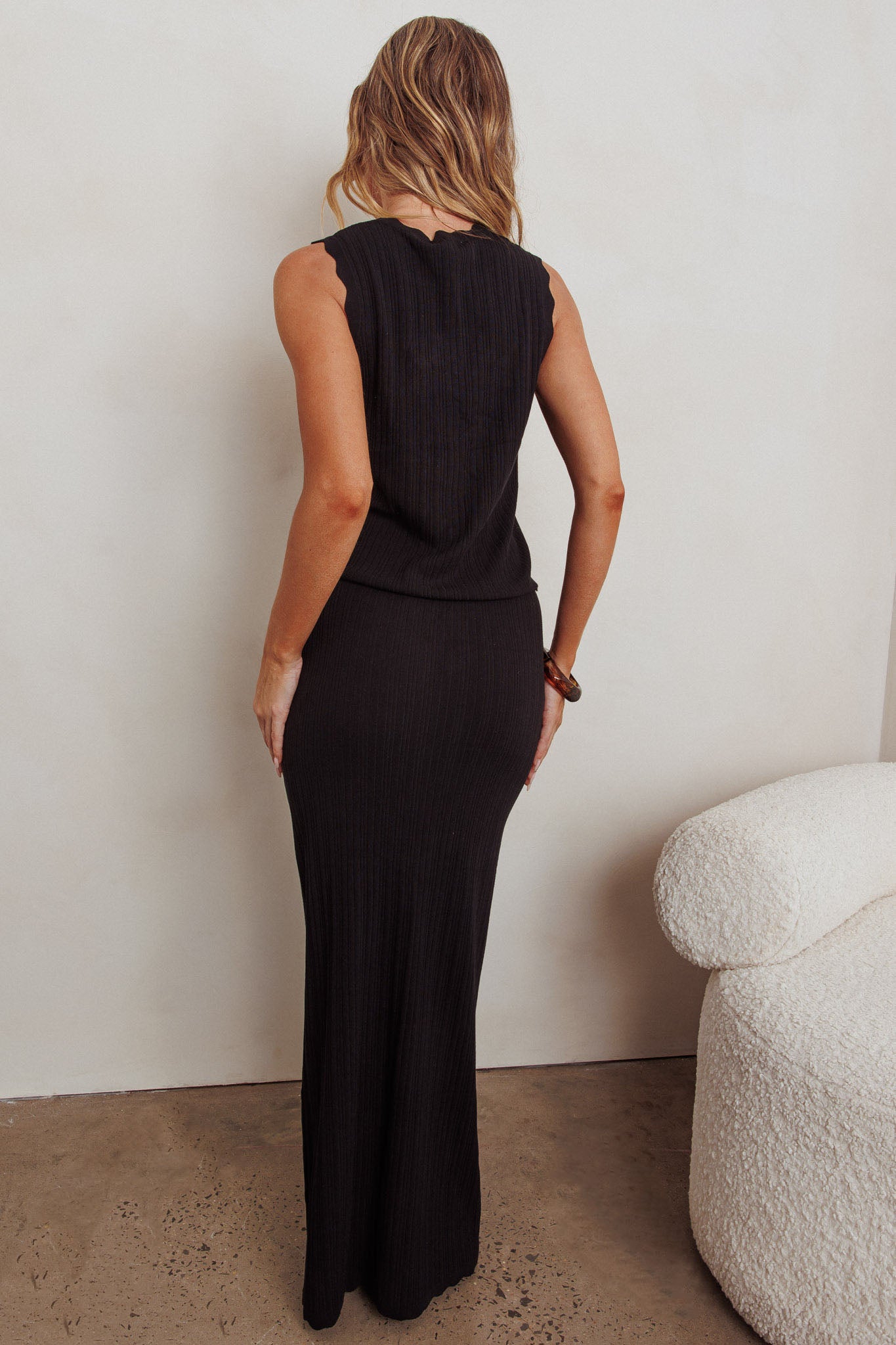 Sonorous Knit Maxi Skirt Black by Selfie Leslie