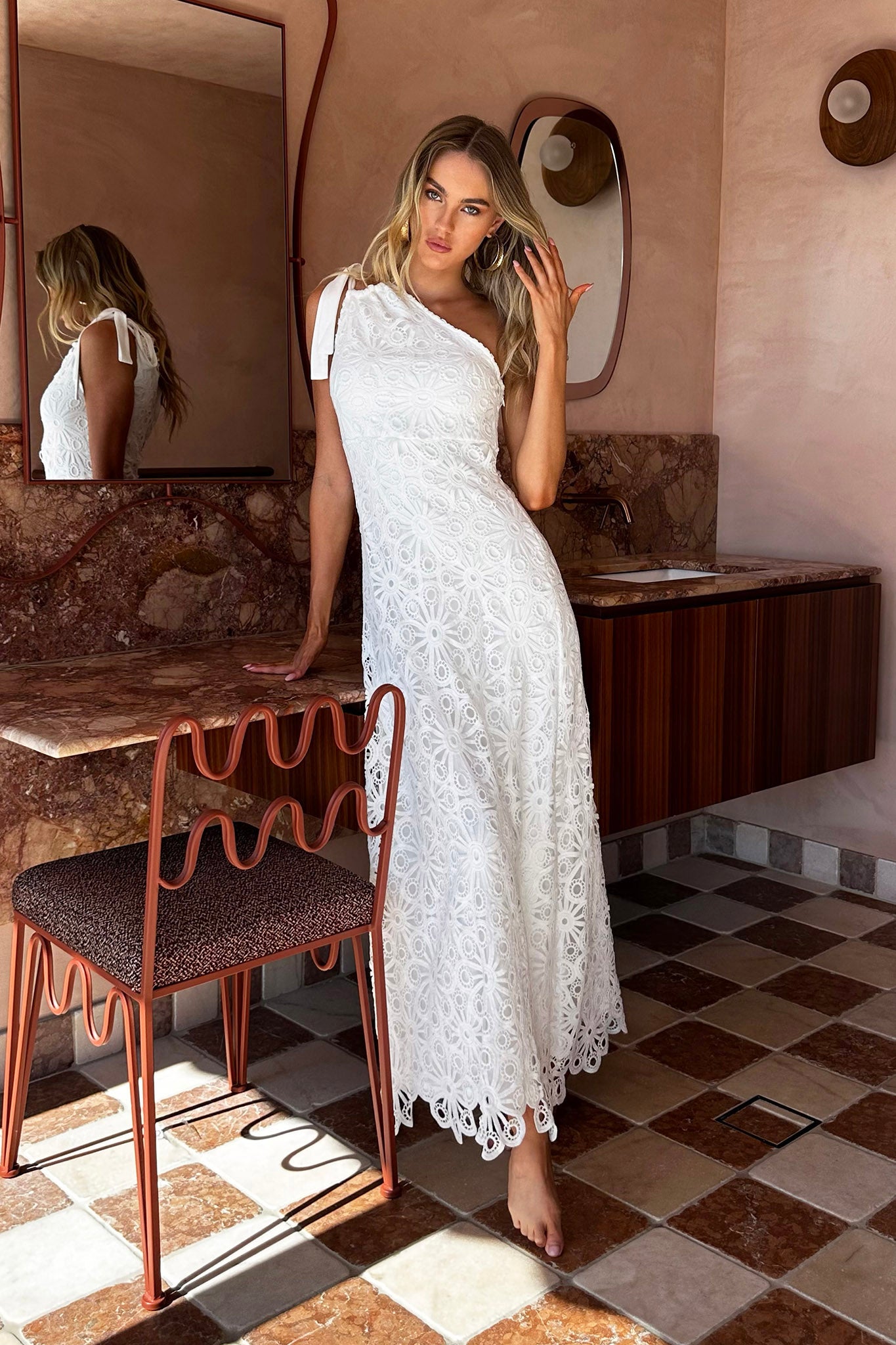 off one shoulder maxi dress Artice One Shoulder Maxi Dress Off White
