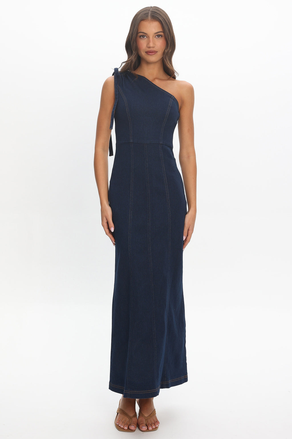 Valeris One Shoulder Maxi Dress Indigo