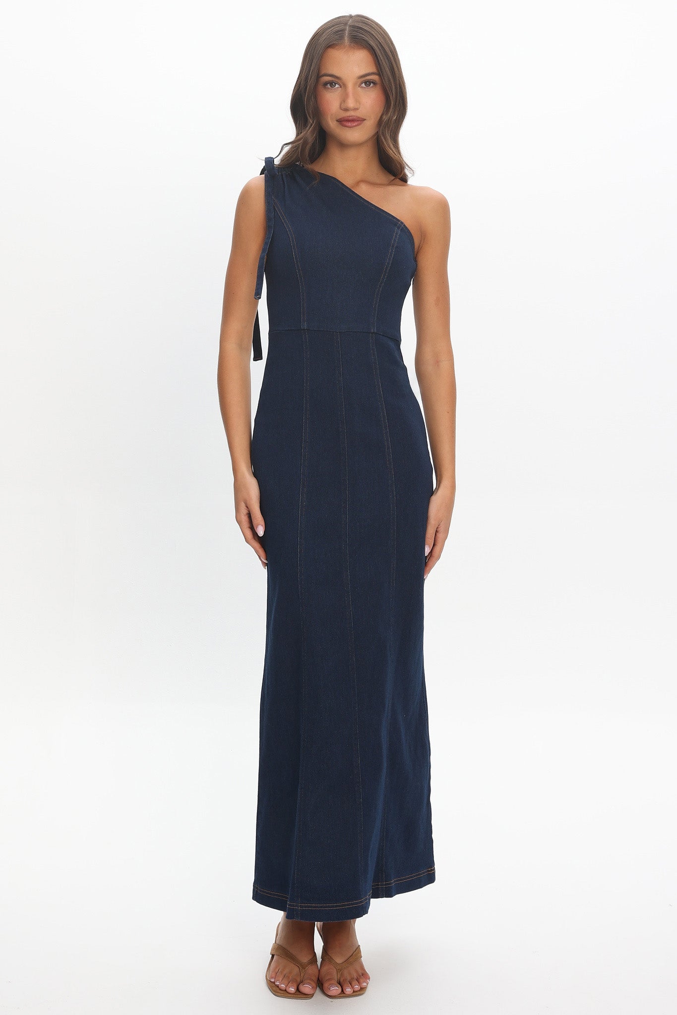 Valeris One Shoulder Maxi Dress Indigo