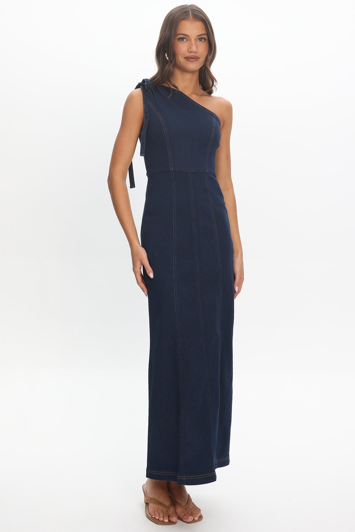 Valeris One Shoulder Maxi Dress Indigo