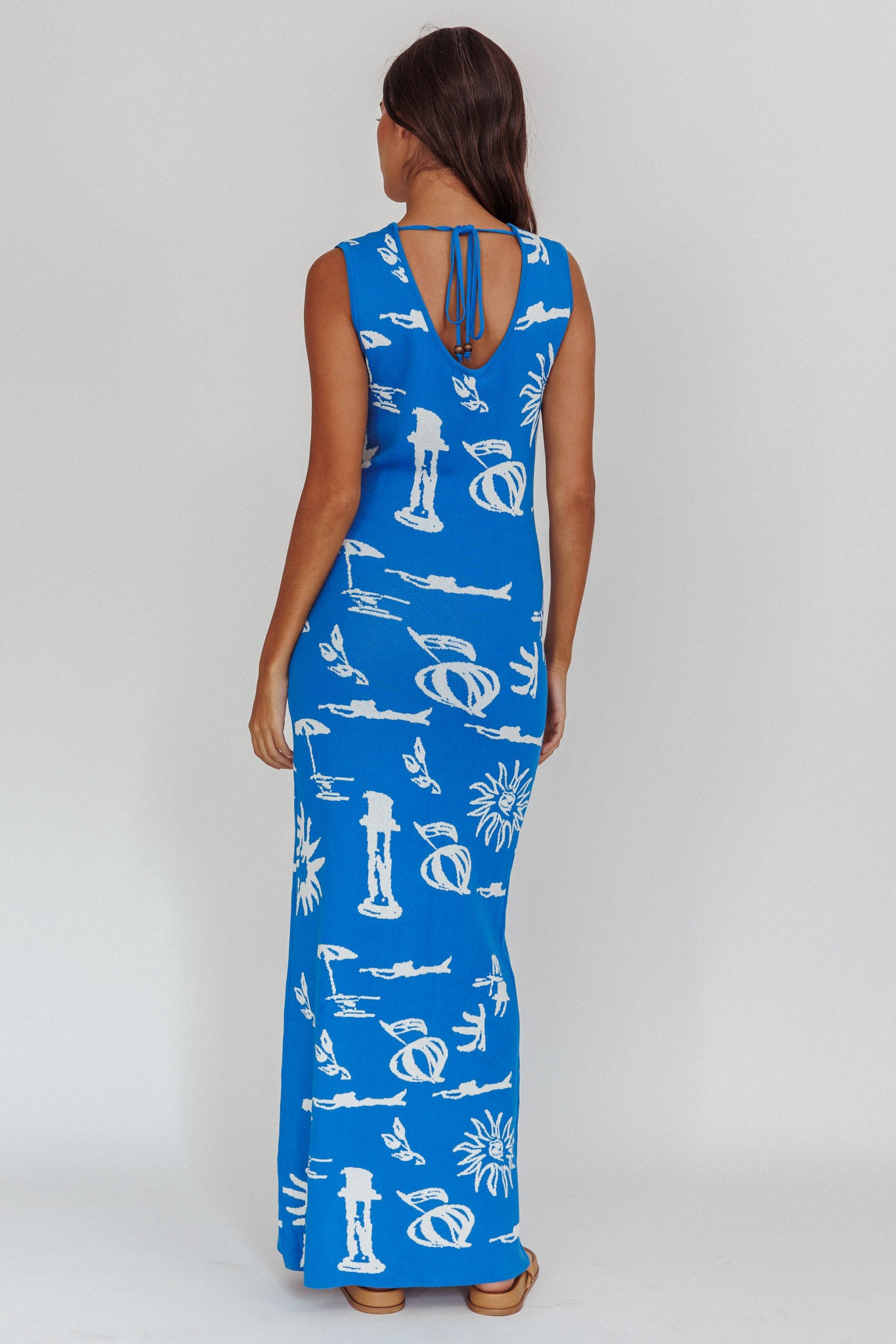 Irene Column Silhouette Maxi Dress Blue by Selfie Leslie