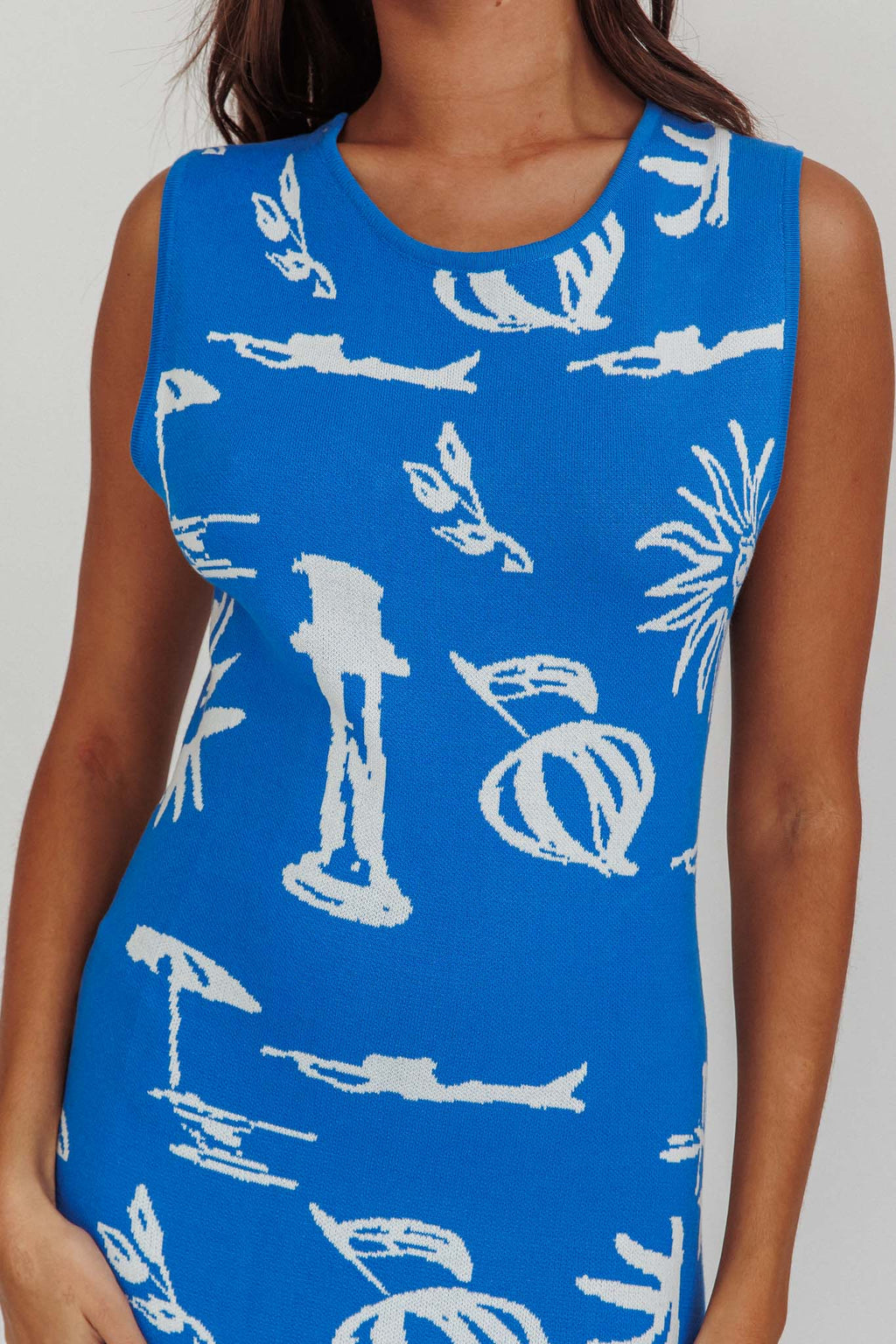 Irene Column Silhouette Maxi Dress Blue by Selfie Leslie