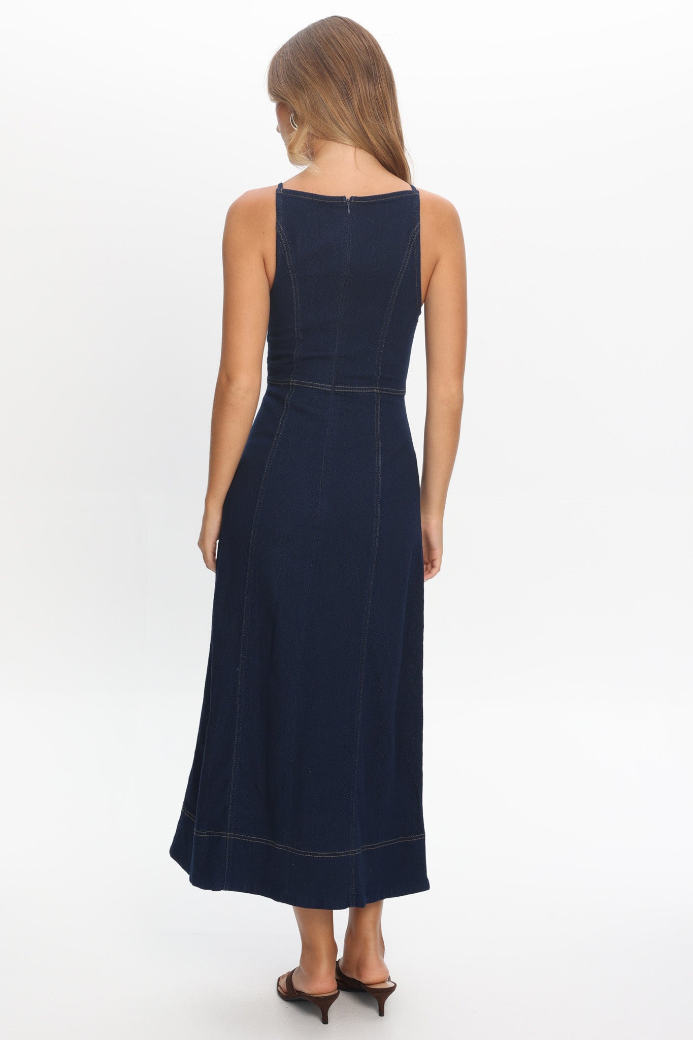 indigo maxi dress Love's Embrace Button Front Maxi Dress Indigo
