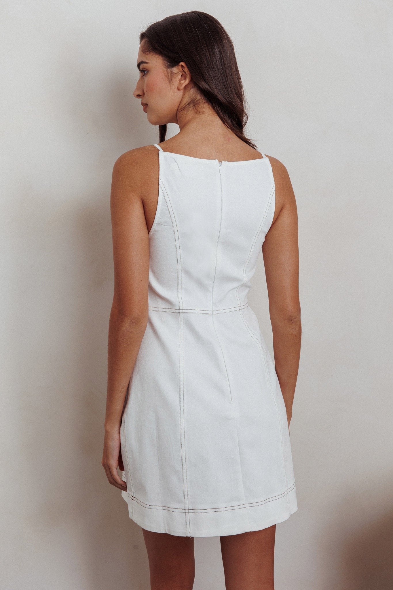 button front mini dress Love's Embrace Button Front Mini Dress Milk