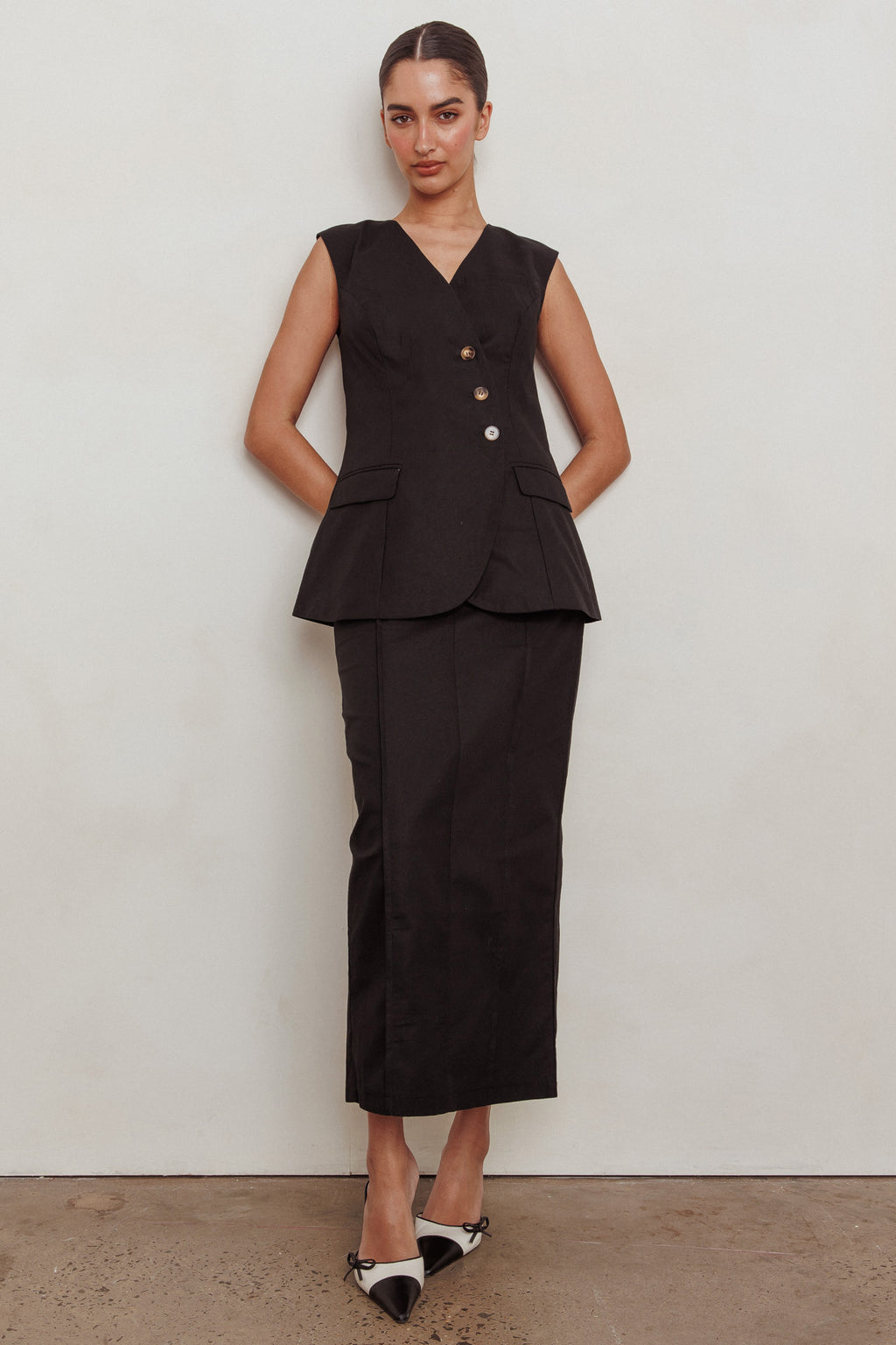 Sweet Treat Column Maxi Skirt Black by Selfie Leslie