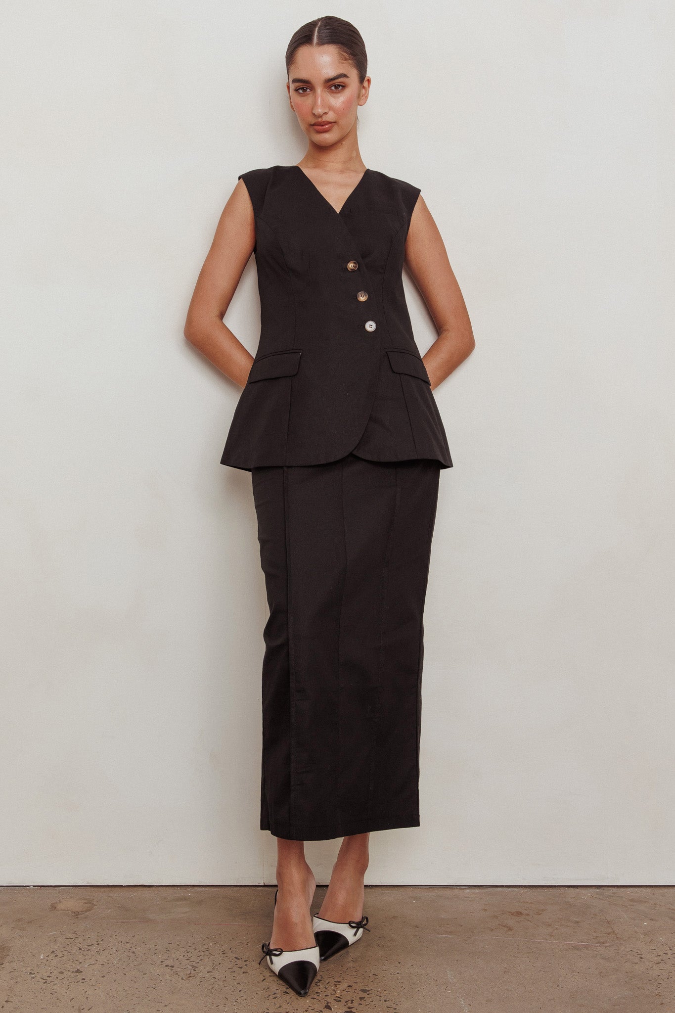 Sweet Treat Column Maxi Skirt Black by Selfie Leslie