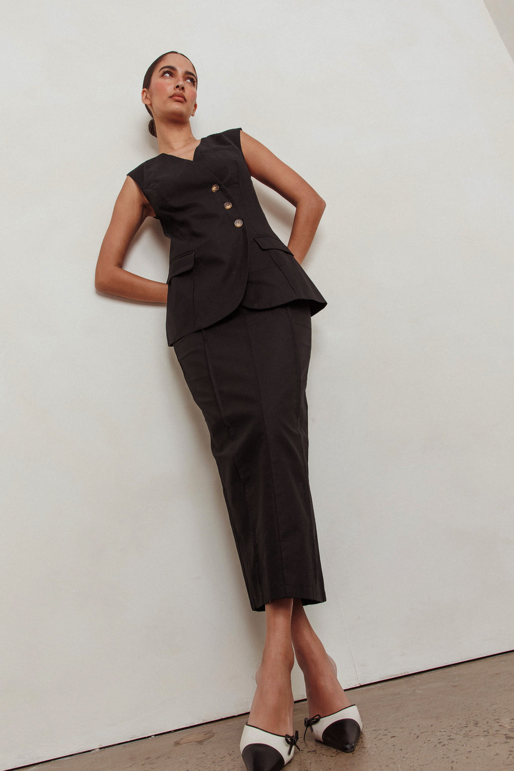Sweet Treat Column Maxi Skirt Black by Selfie Leslie