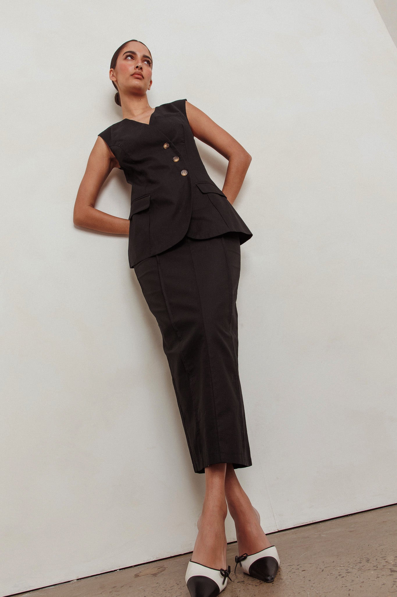 Sweet Treat Column Maxi Skirt Black by Selfie Leslie