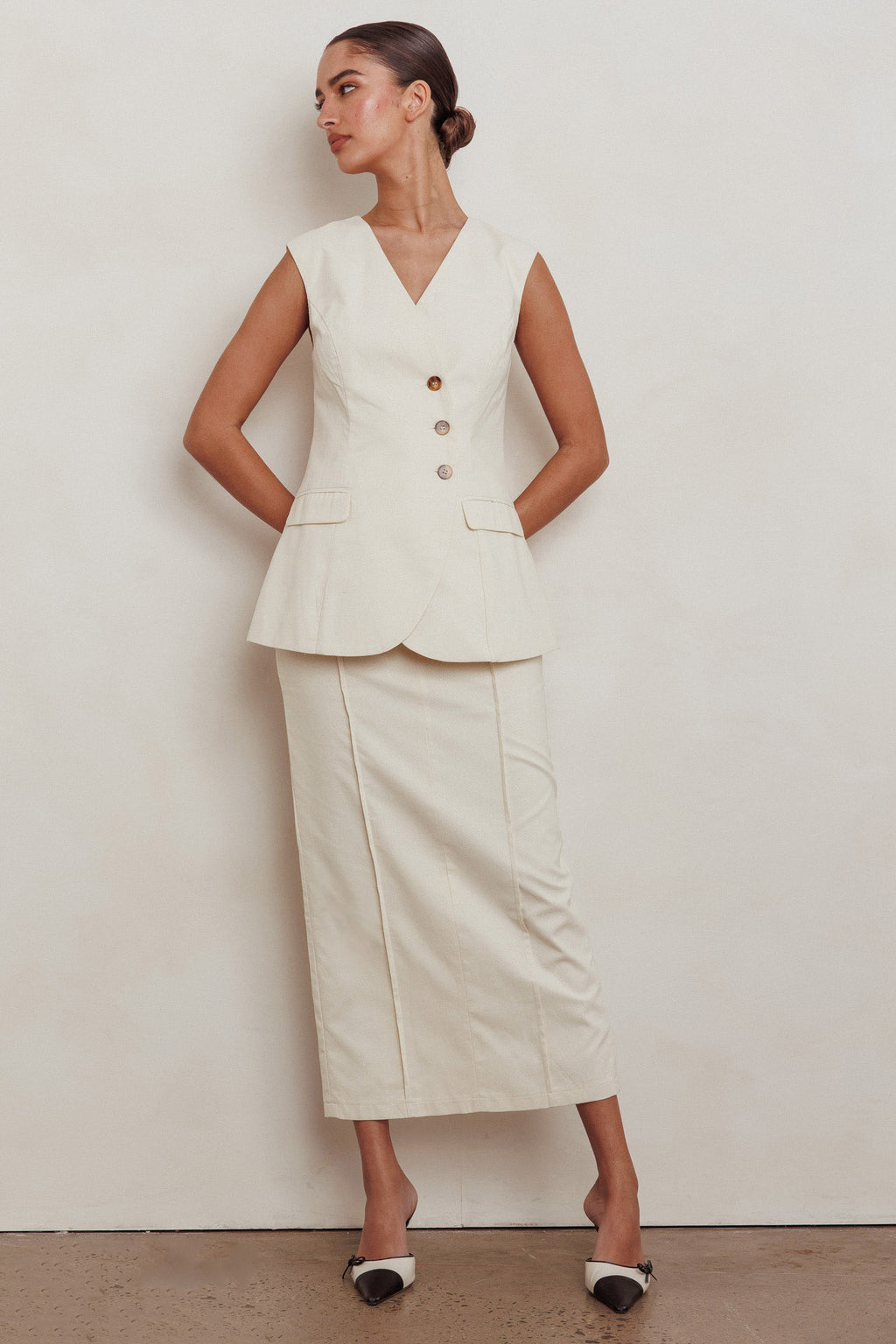 Sweet Treat Column Maxi Skirt Oat by Selfie Leslie
