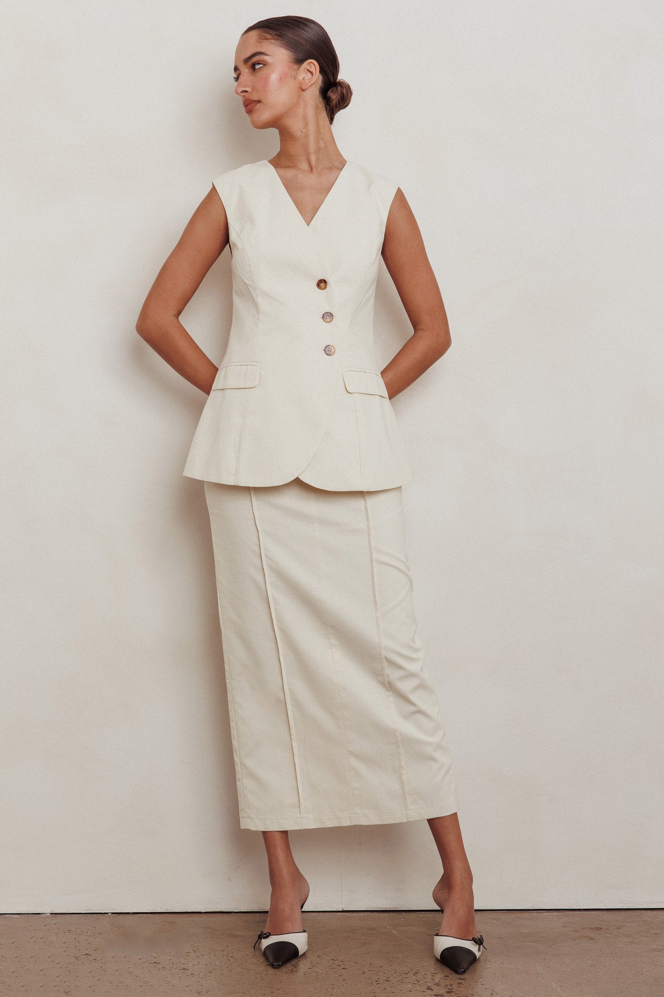 Sweet Treat Column Maxi Skirt Oat by Selfie Leslie