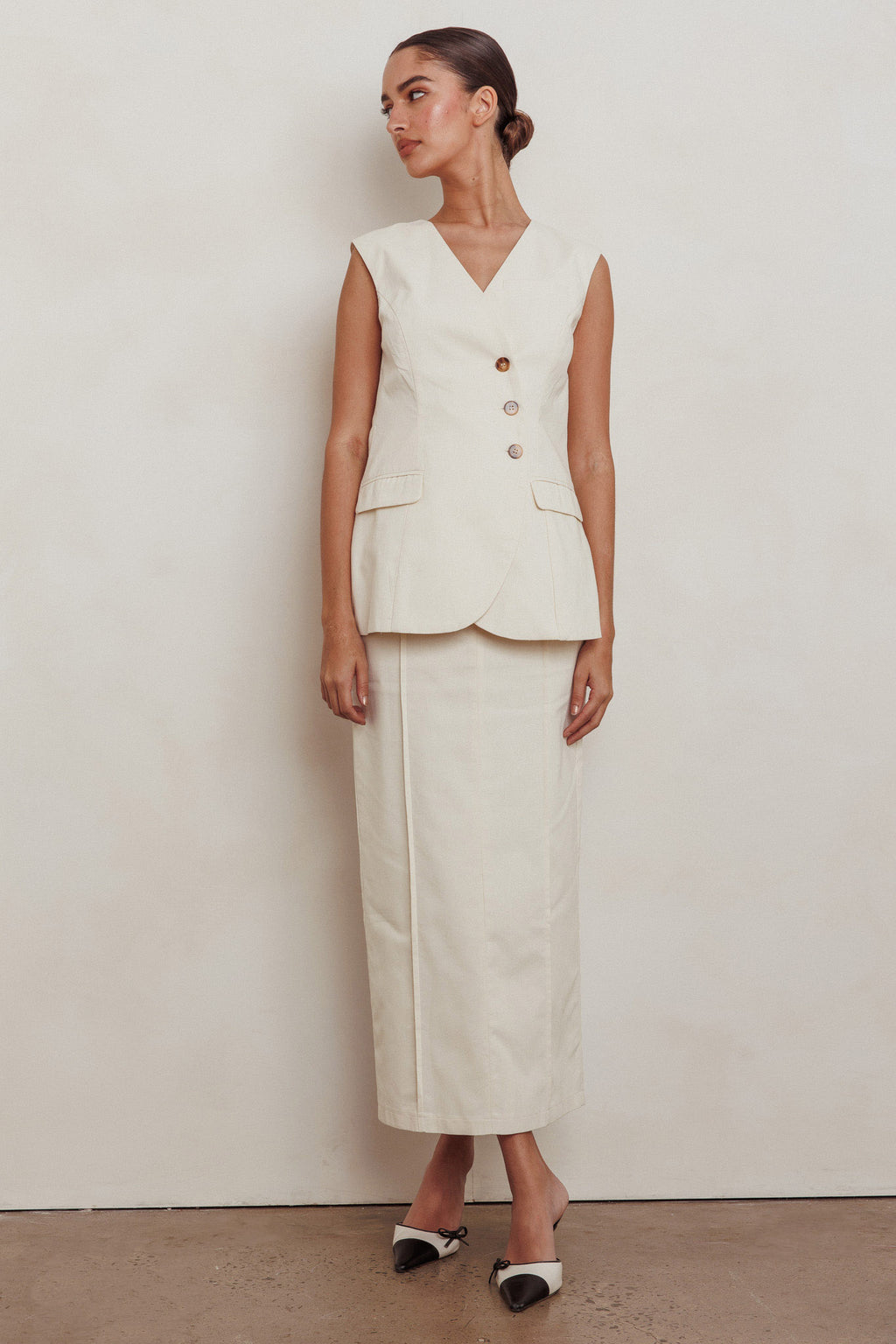 Sweet Treat Column Maxi Skirt Oat by Selfie Leslie