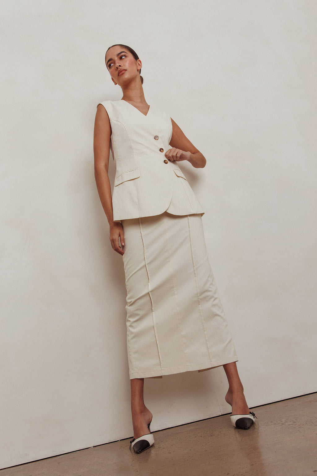 Sweet Treat Column Maxi Skirt Oat by Selfie Leslie