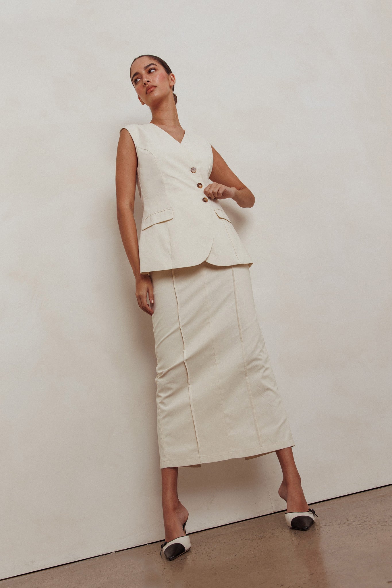 Sweet Treat Column Maxi Skirt Oat by Selfie Leslie