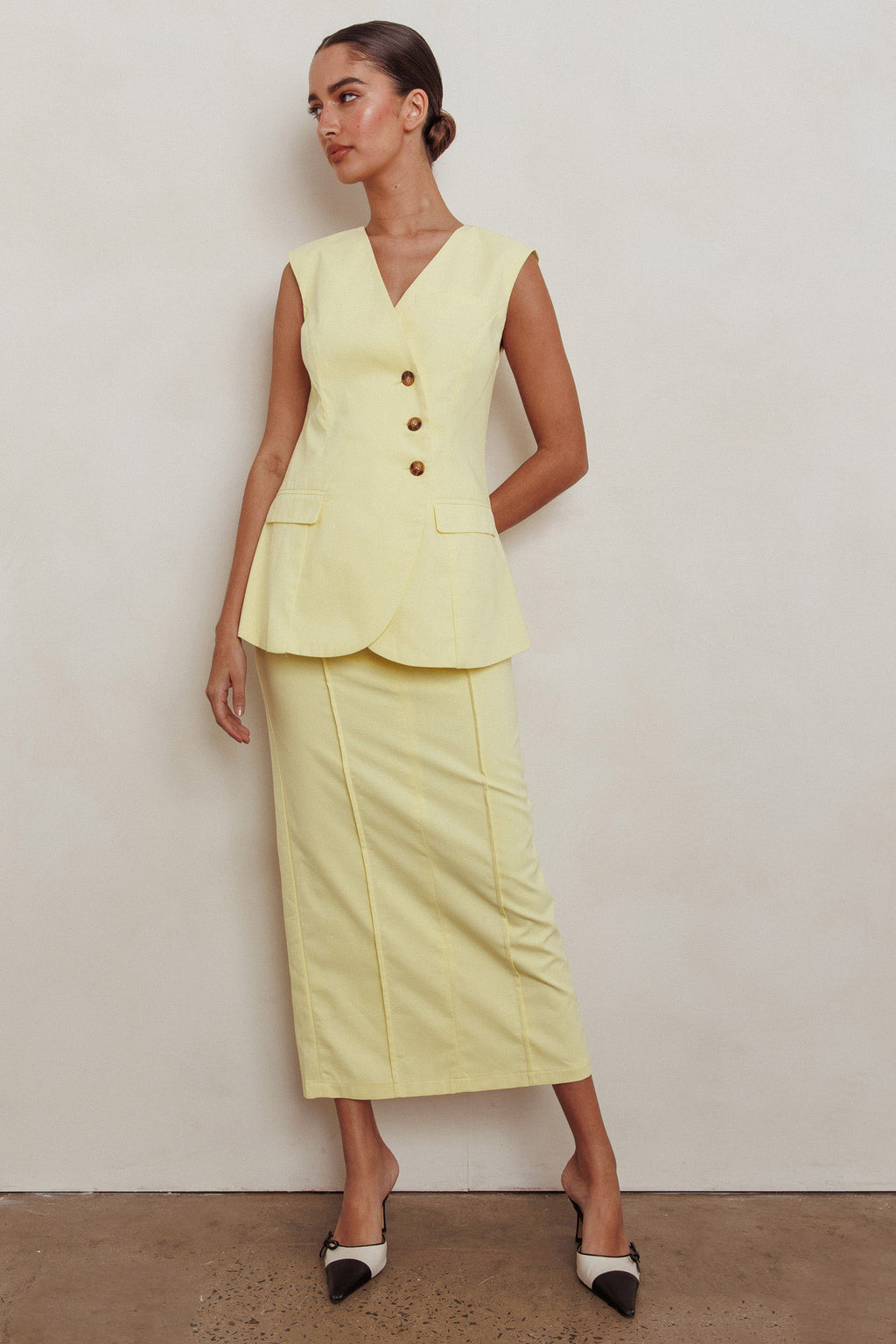Sweet Treat Sleeveless Top Lemon by Selfie Leslie