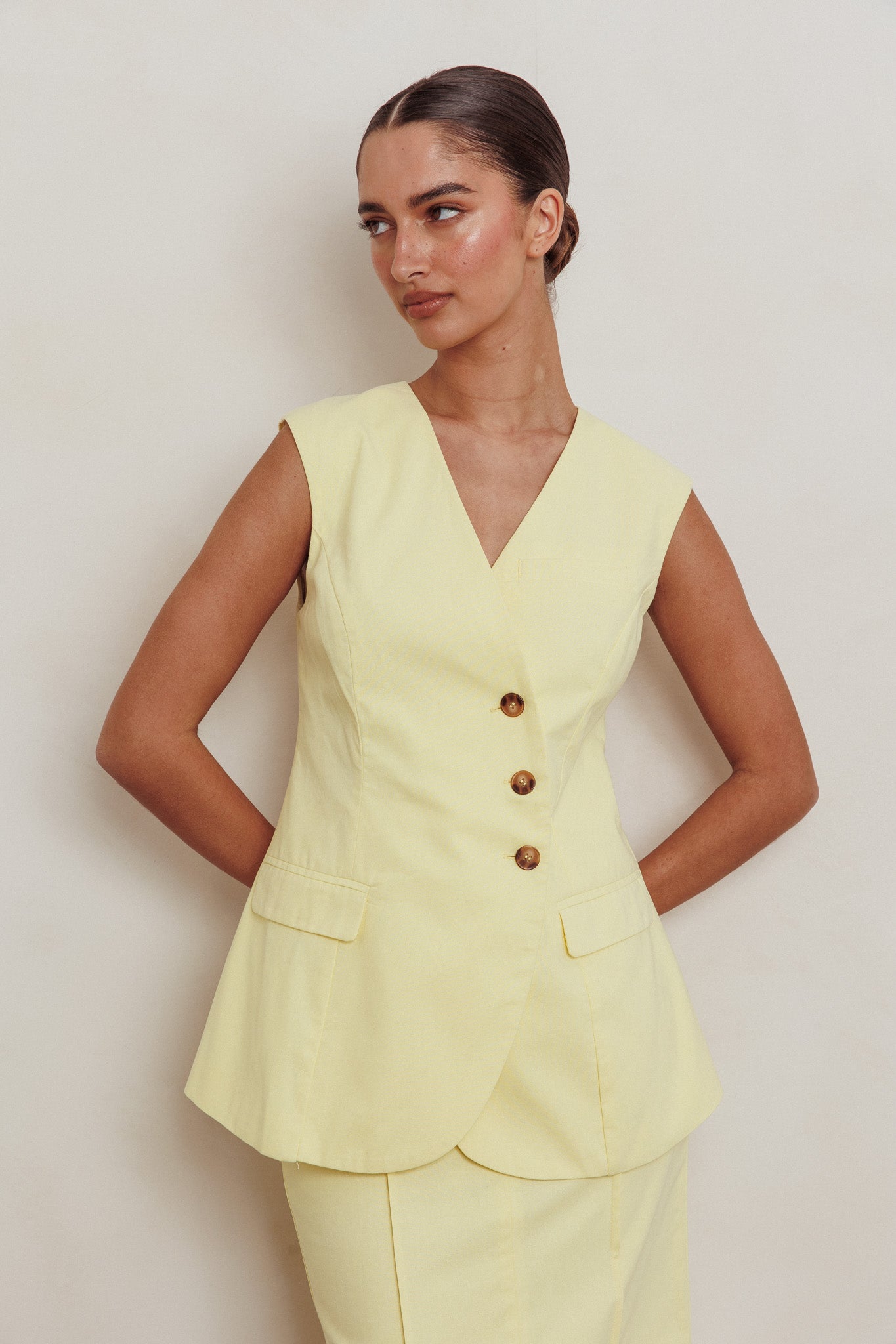 Sweet Treat Sleeveless Top Lemon by Selfie Leslie