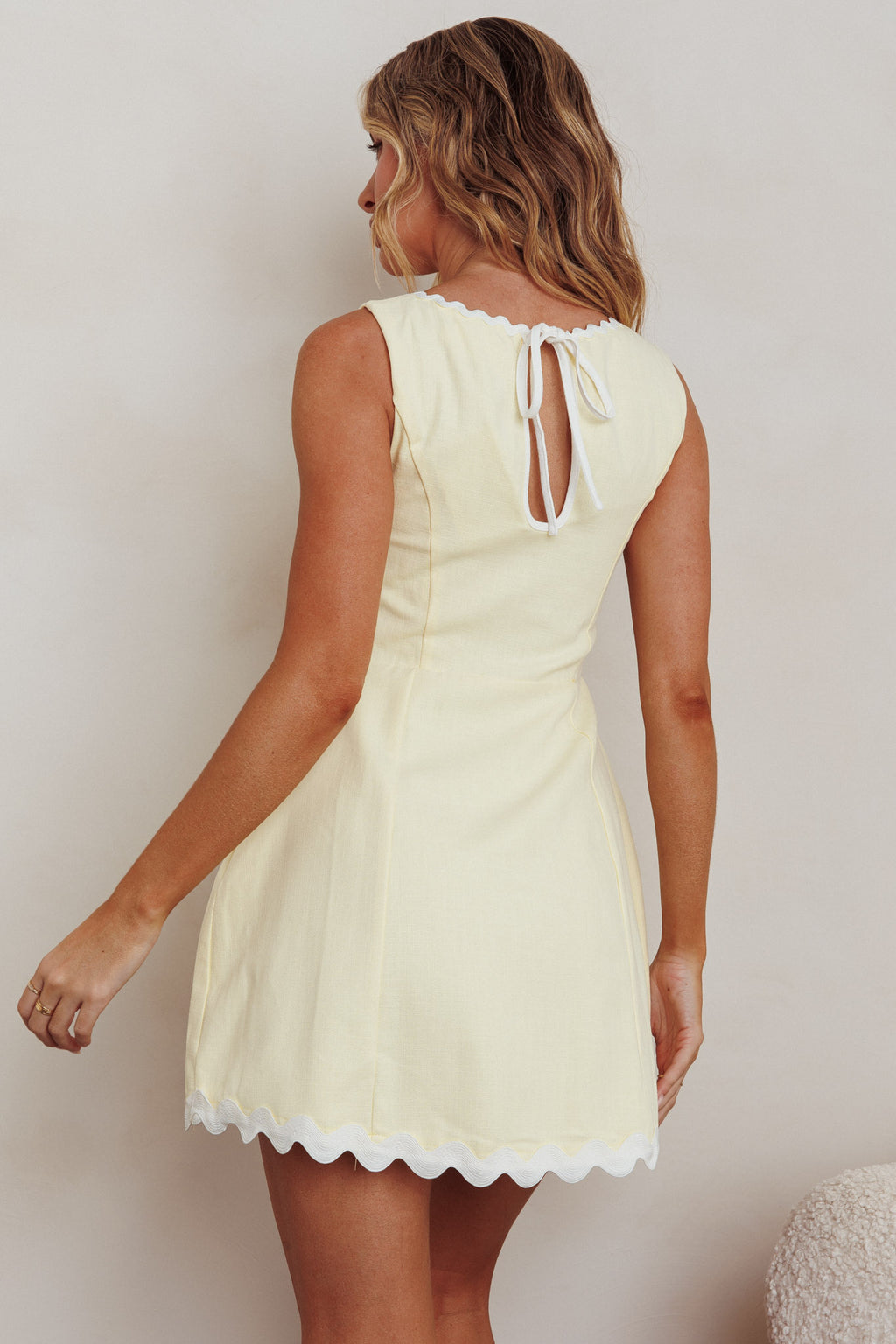 Make You Mine Sleeveless Mini Dress Lemon by Selfie Leslie