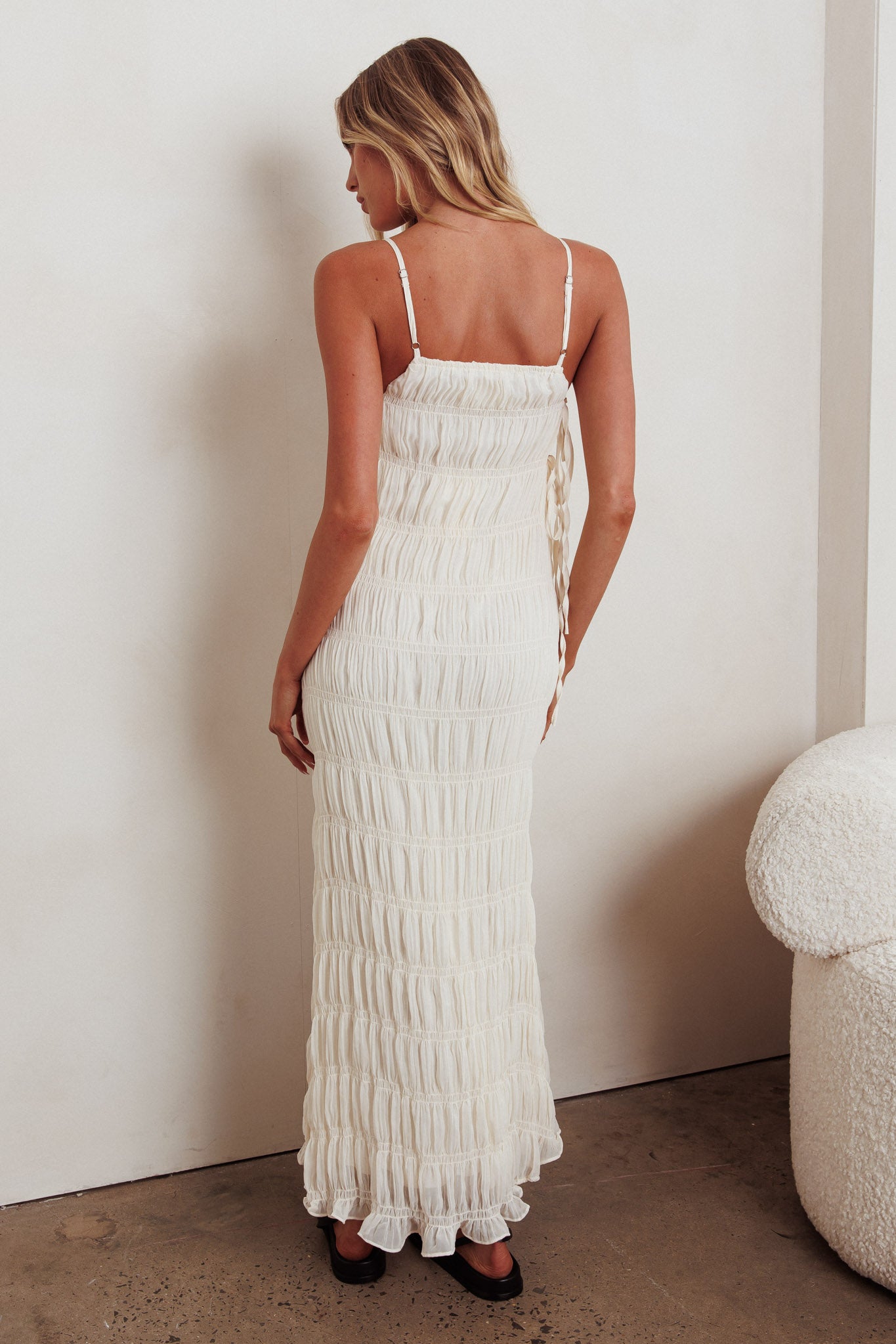 One To Watch Side Tie Maxi Dress Oat by Selfie Leslie