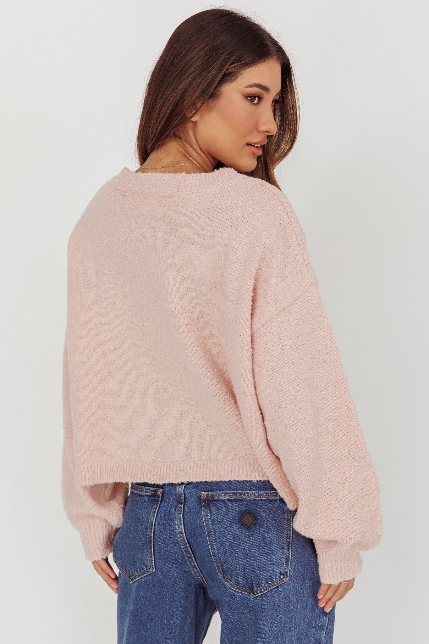 Taking Notes Button Front Cardigan Blush by Selfie Leslie