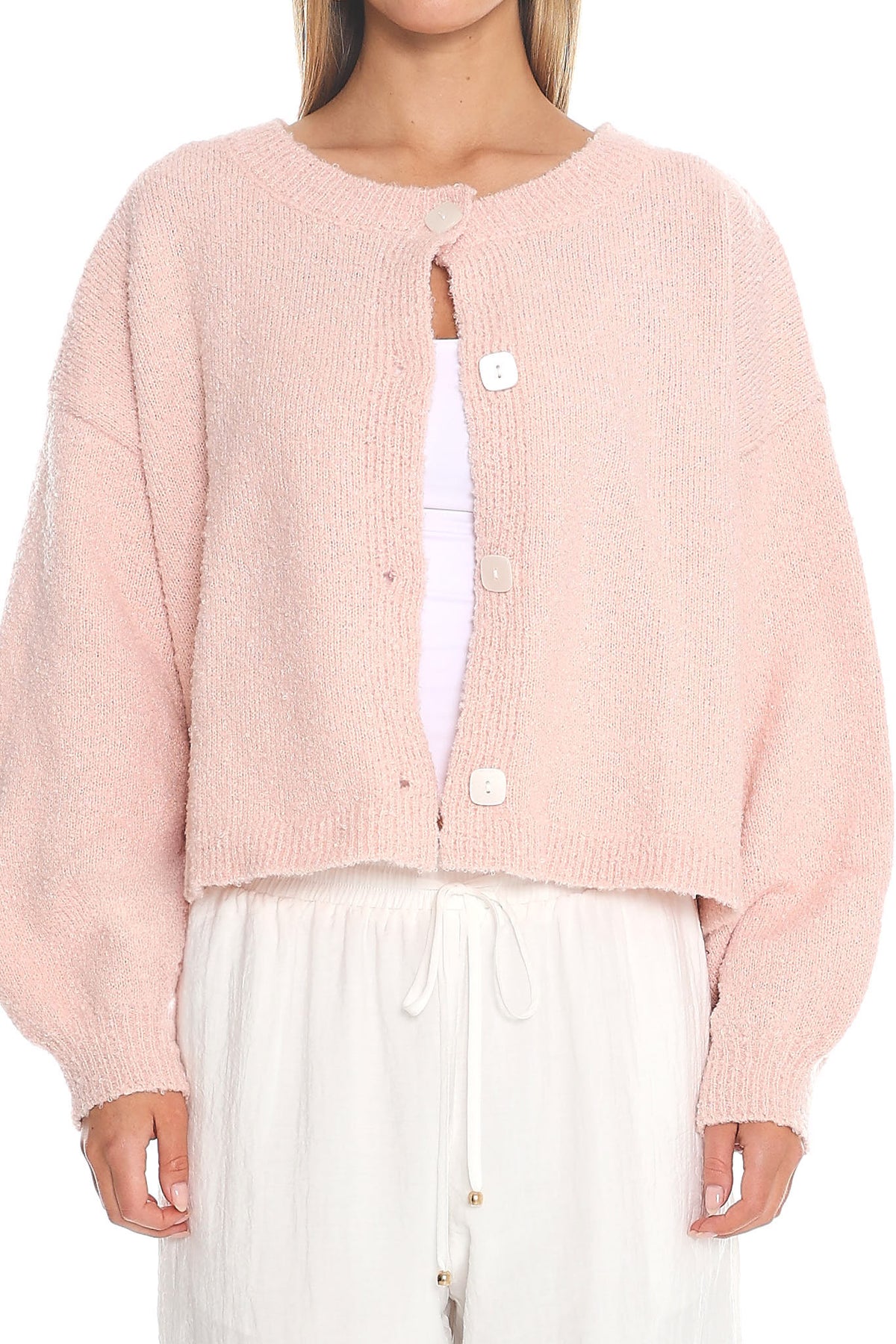 Taking Notes Button Front Cardigan Blush by Selfie Leslie
