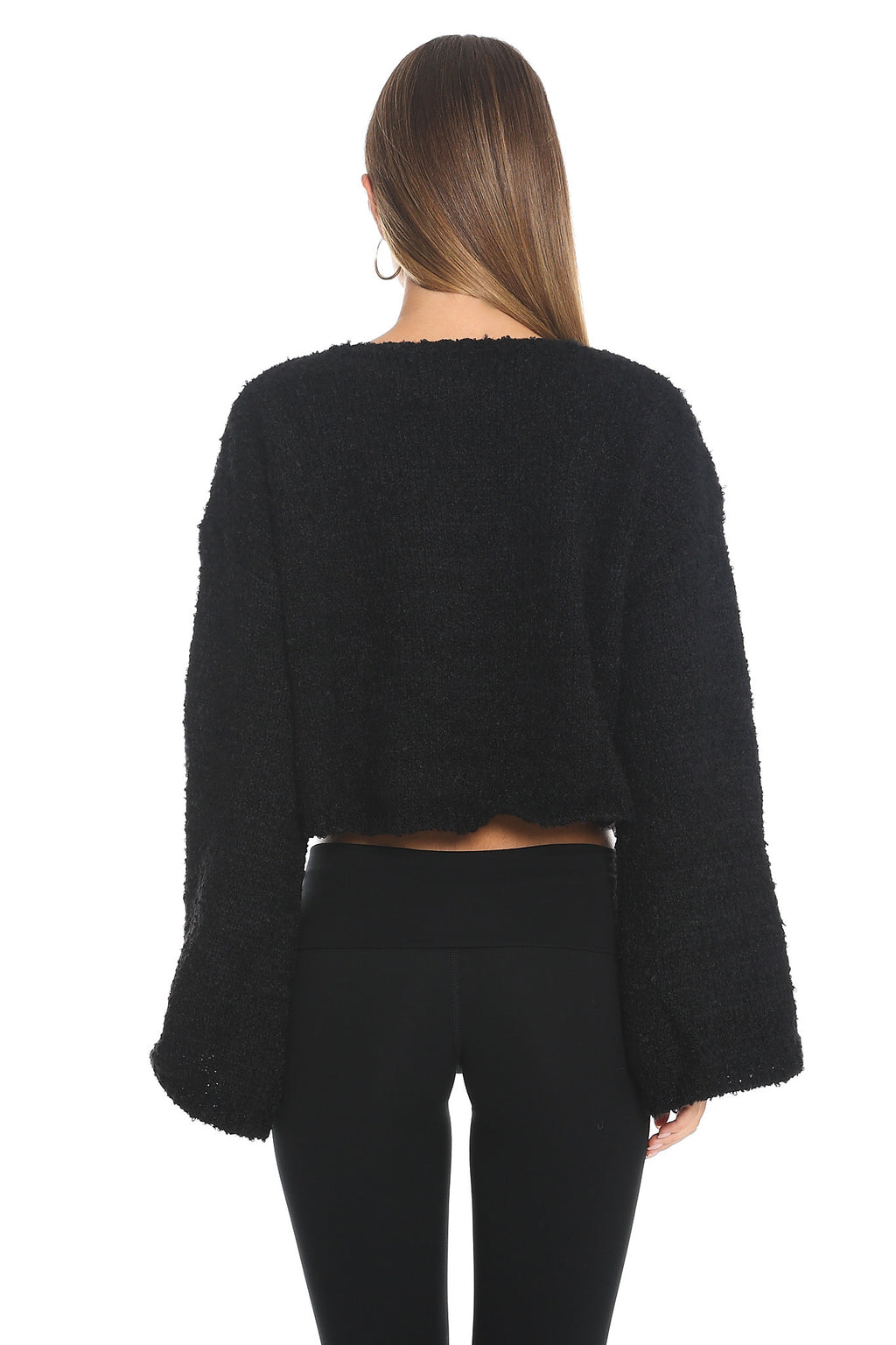 Strasbourg Flared Cuff Drop Shoulder Sweater Black by Selfie Leslie