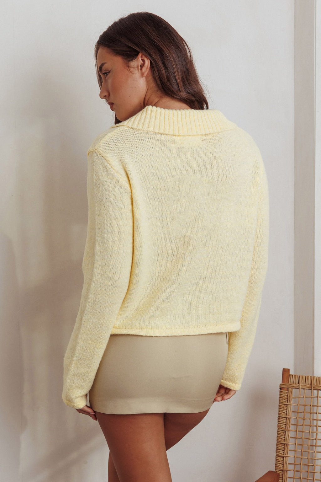 Margaret Button-Up Knit Cardigan Butter by Selfie Leslie