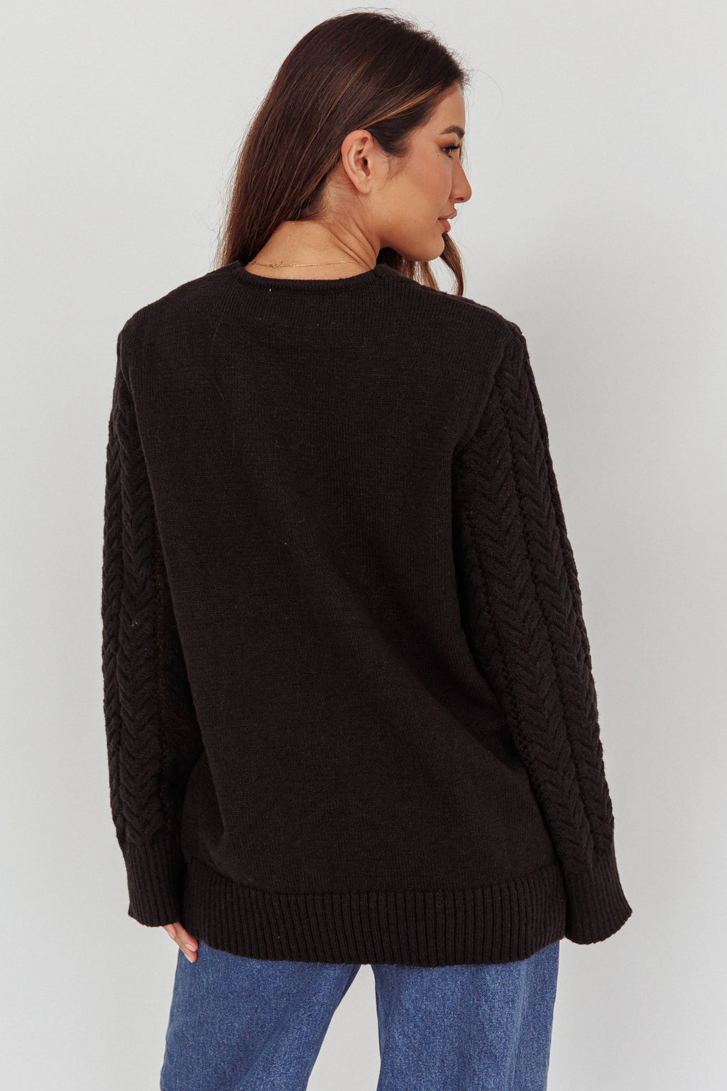 Seattle Lace-Up Front Knit Top Black by Selfie Leslie