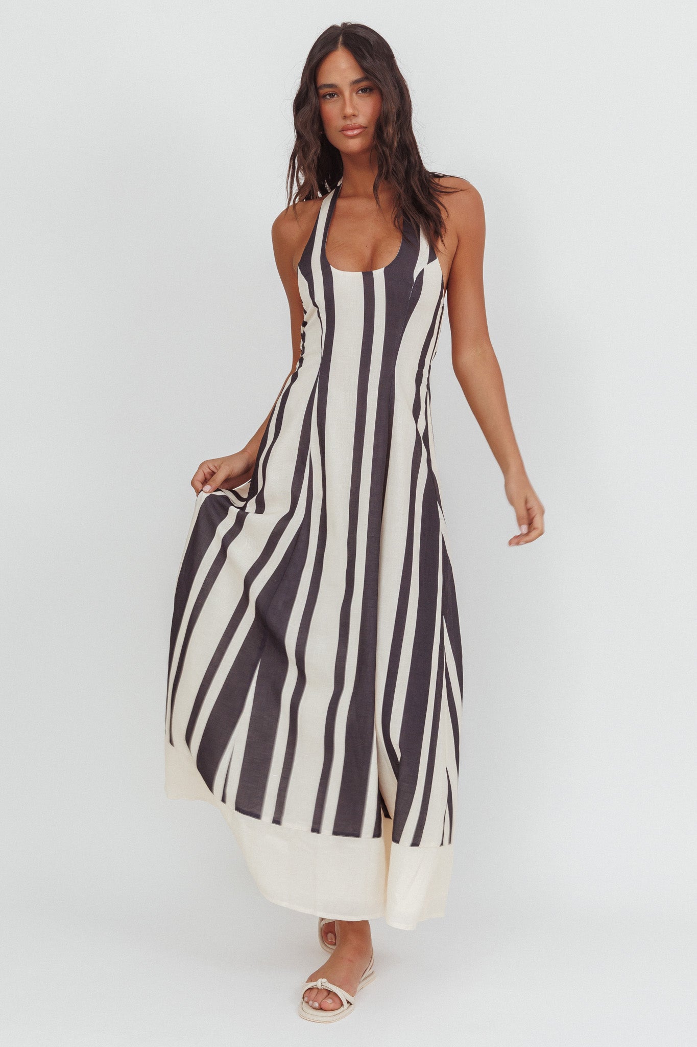 maxi dress striped black and white ARLY MINI DRESS
