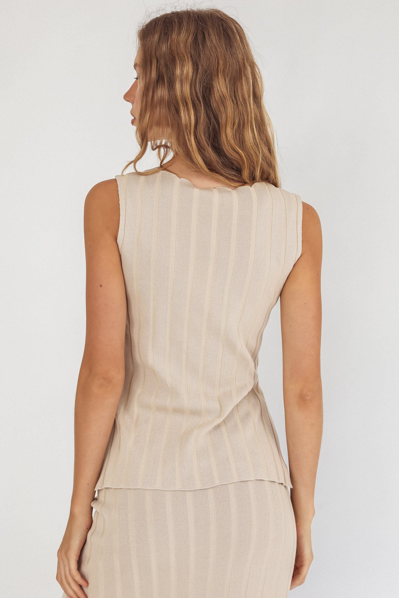 Kimora Sleeveless Knit Top Sand by Selfie Leslie