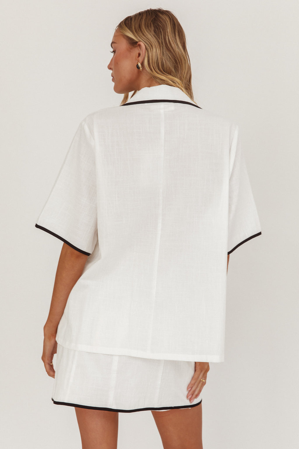 Caterina Tie-Front Top White by Selfie Leslie