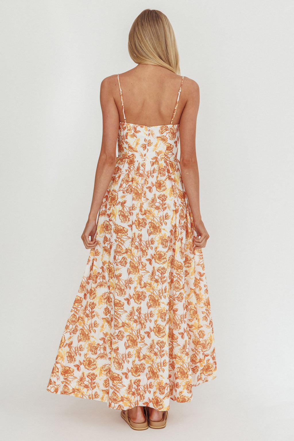 Wild Card Cami Strap Maxi Dress Floral Yellow by Selfie Leslie