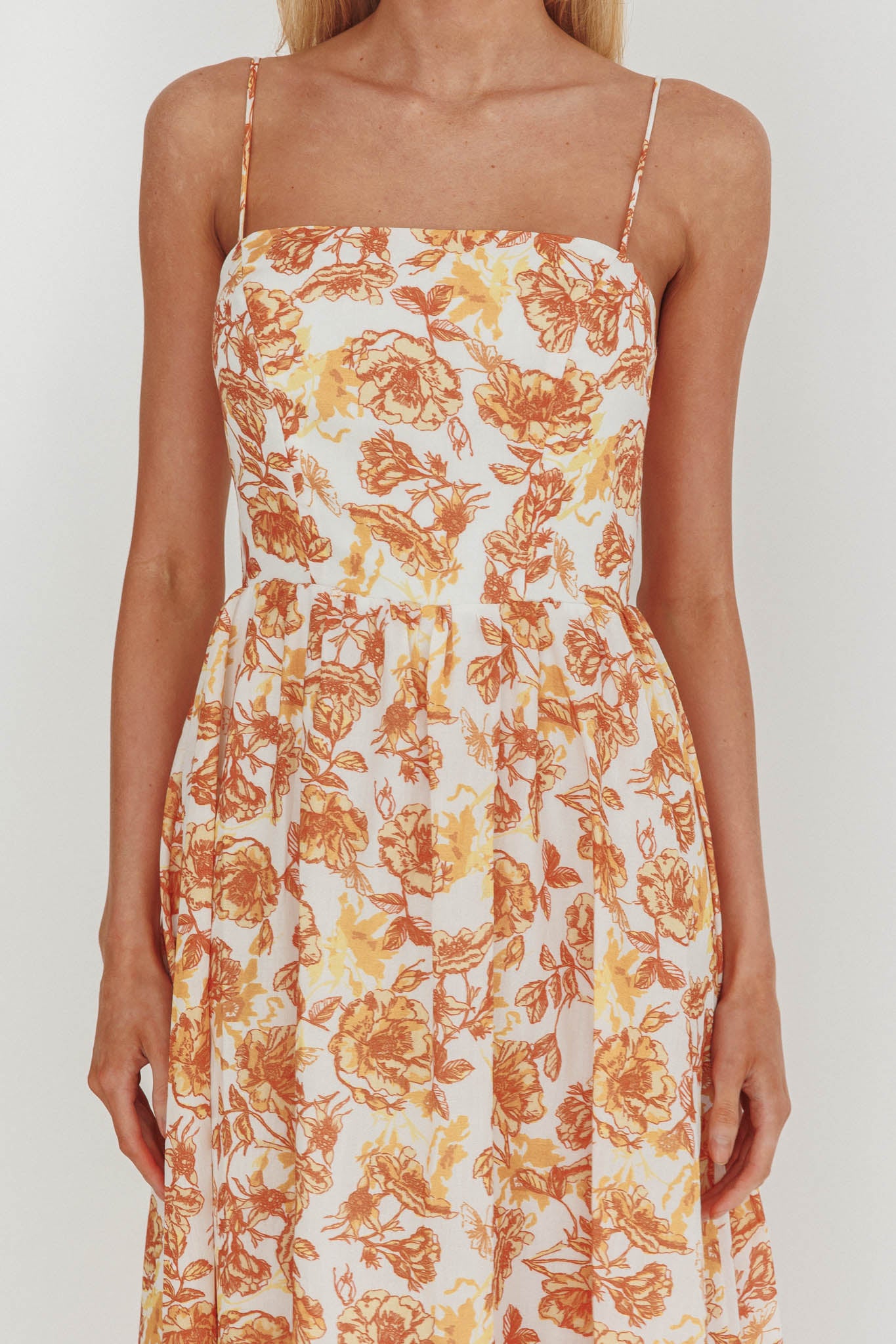 Wild Card Cami Strap Maxi Dress Floral Yellow by Selfie Leslie