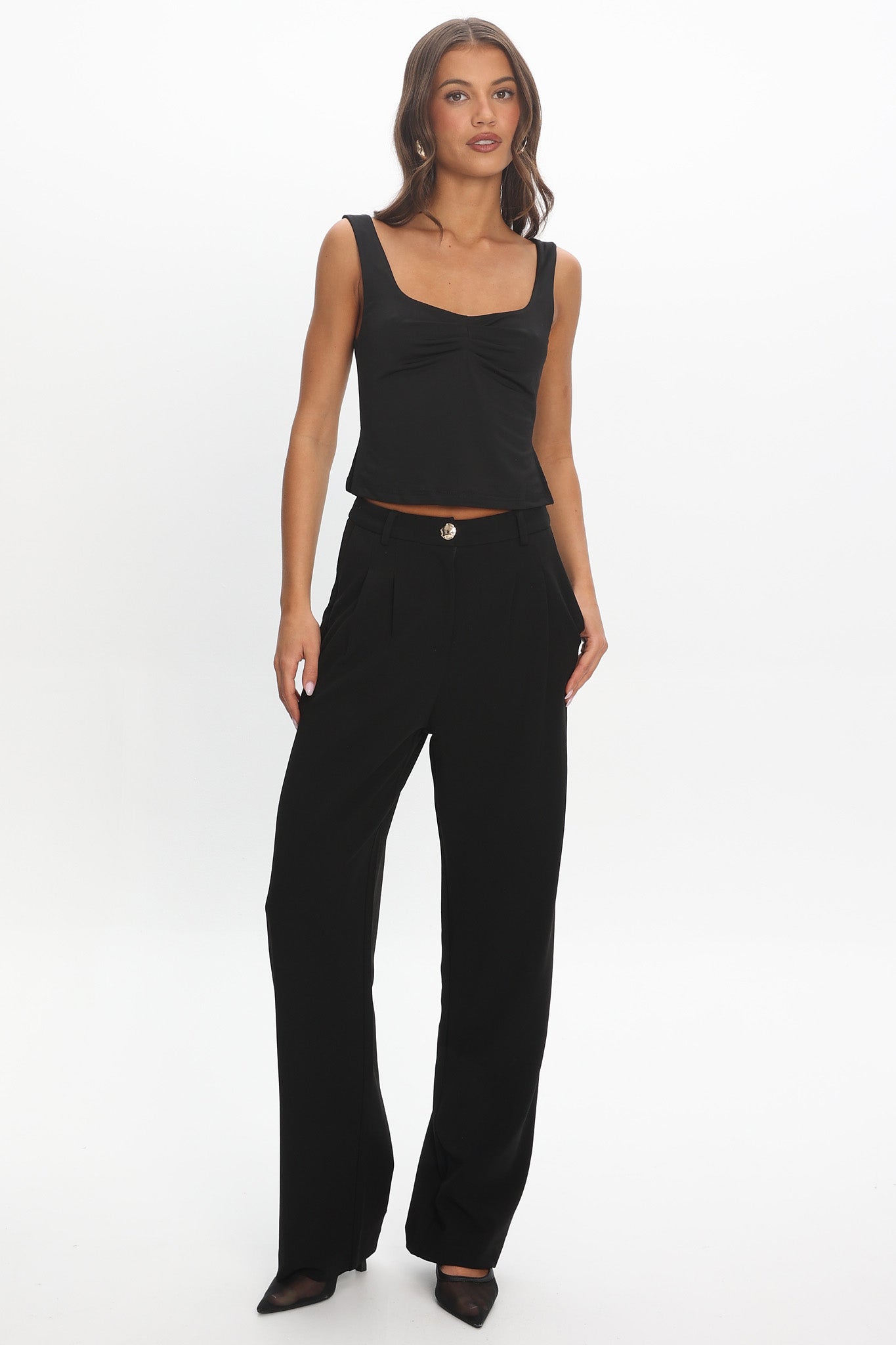 Shellby Wide Leg Pants Black