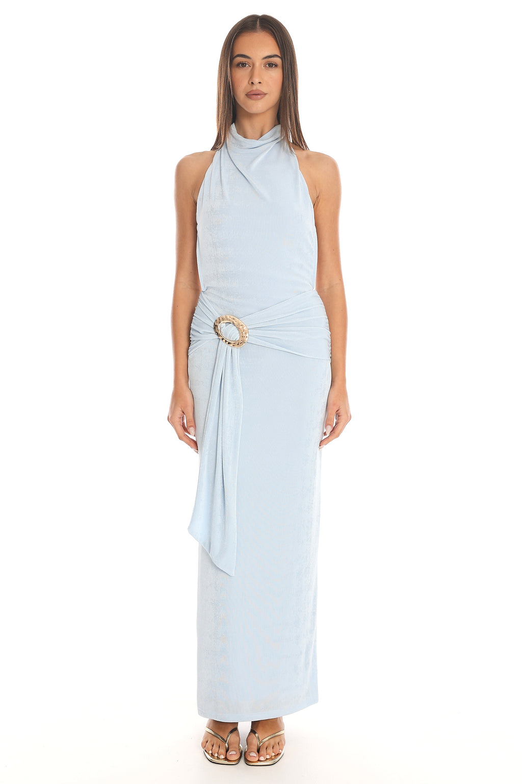 Songs of Sierra Cowl Maxi Dress Ice Blue