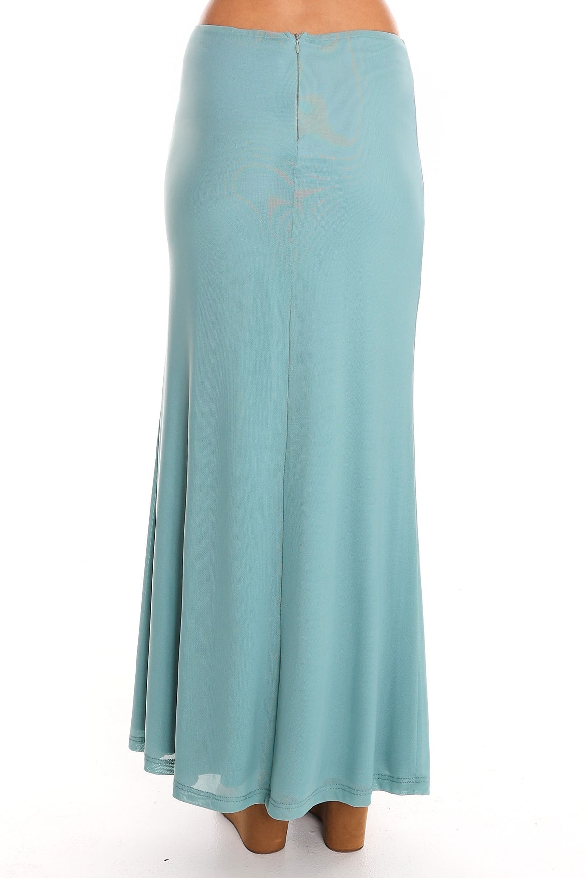 Low Tide Draped Mesh Maxi Skirt Teal