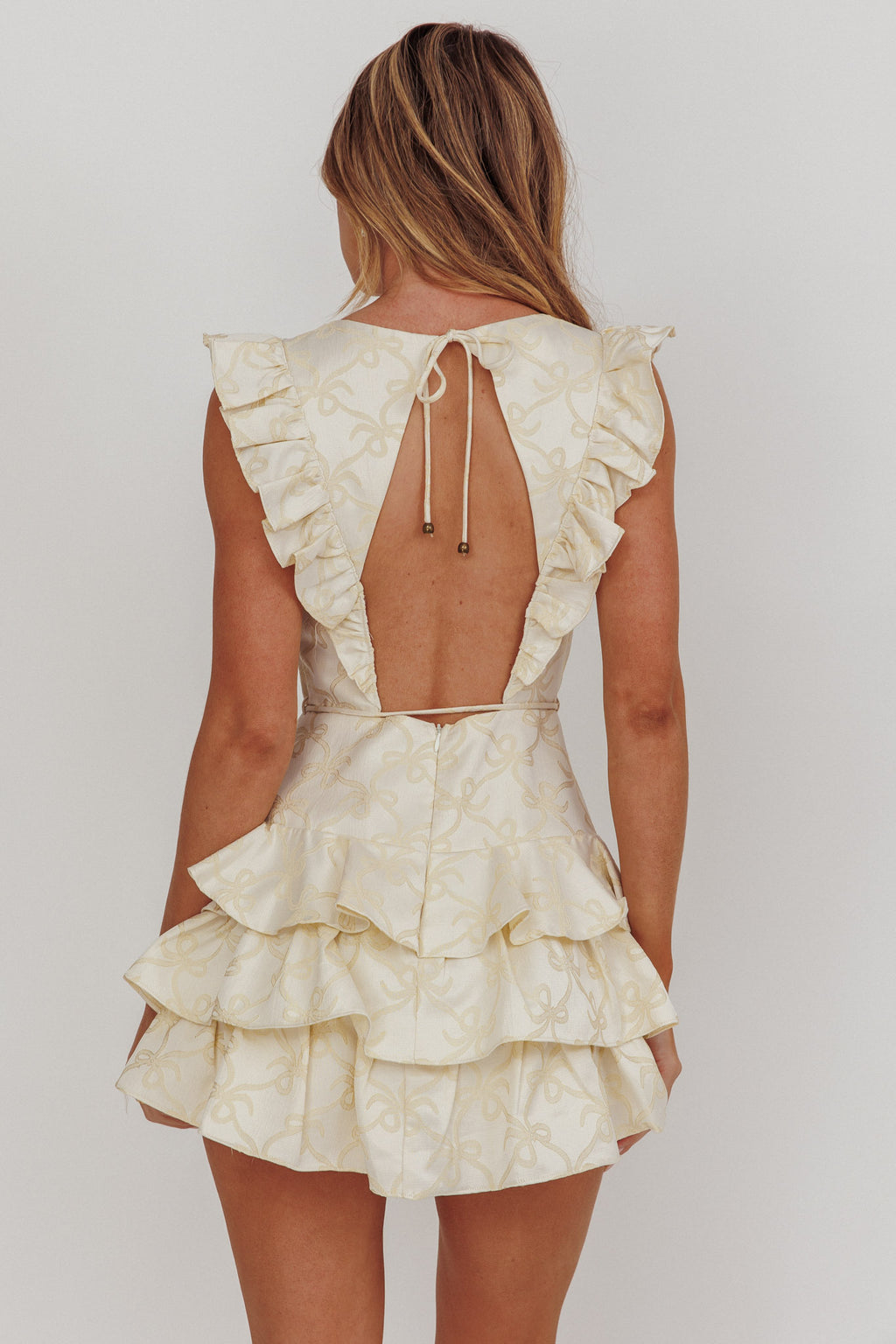 Weekend Muse Sleeveless Layered Frill Romper Butter by Selfie Leslie