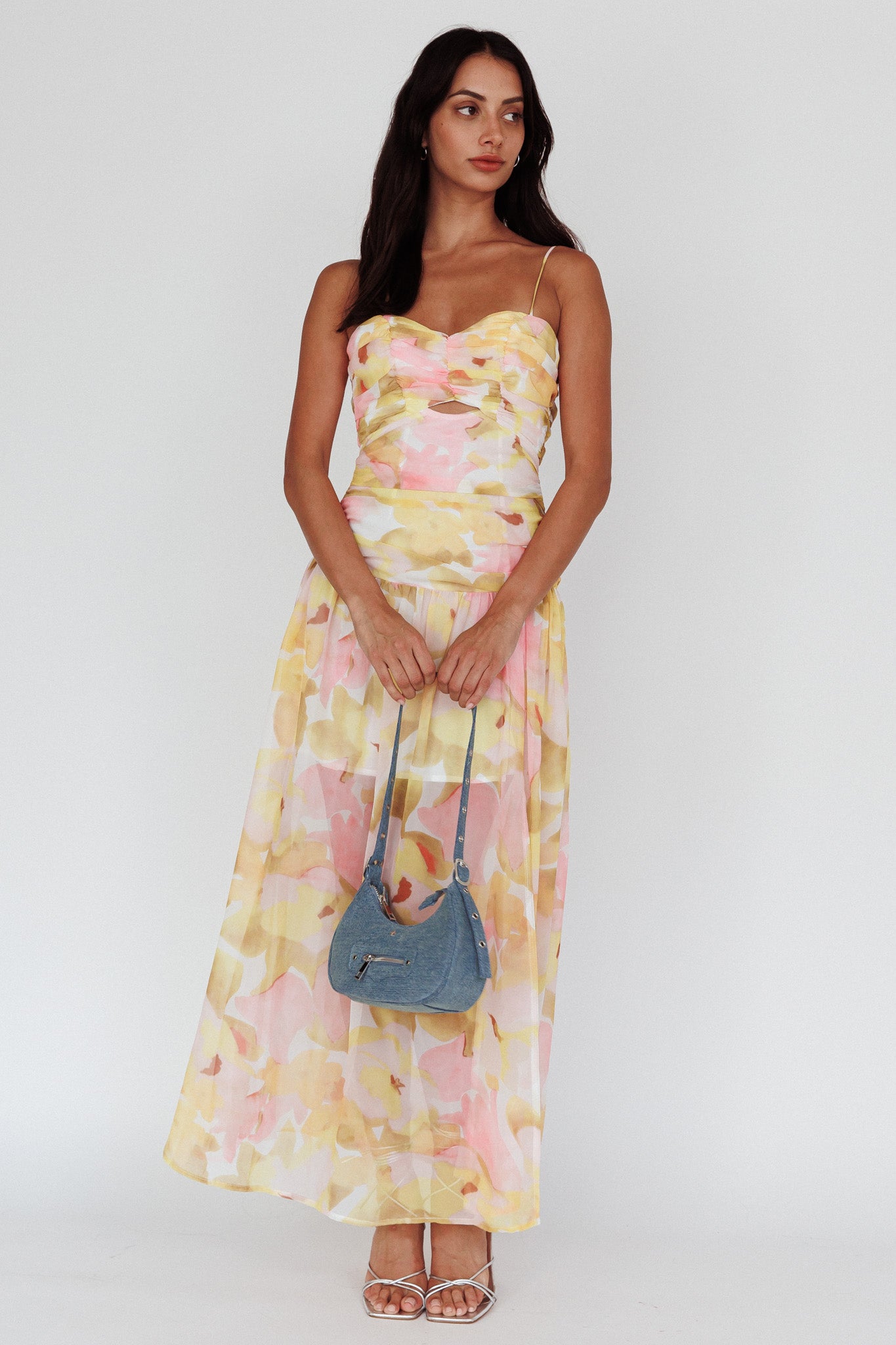 Stars Are Blind Tied Back Midi Dress Floral Pink by Selfie Leslie