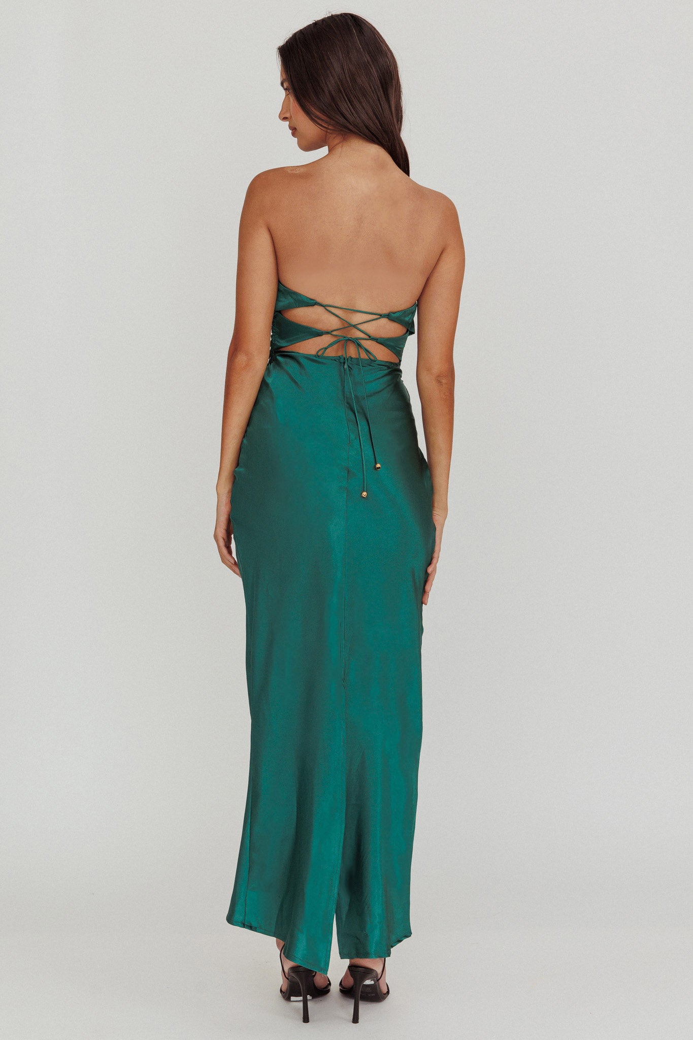 Good Impression Double Twist Midi Dress Forest Green by Selfie Leslie