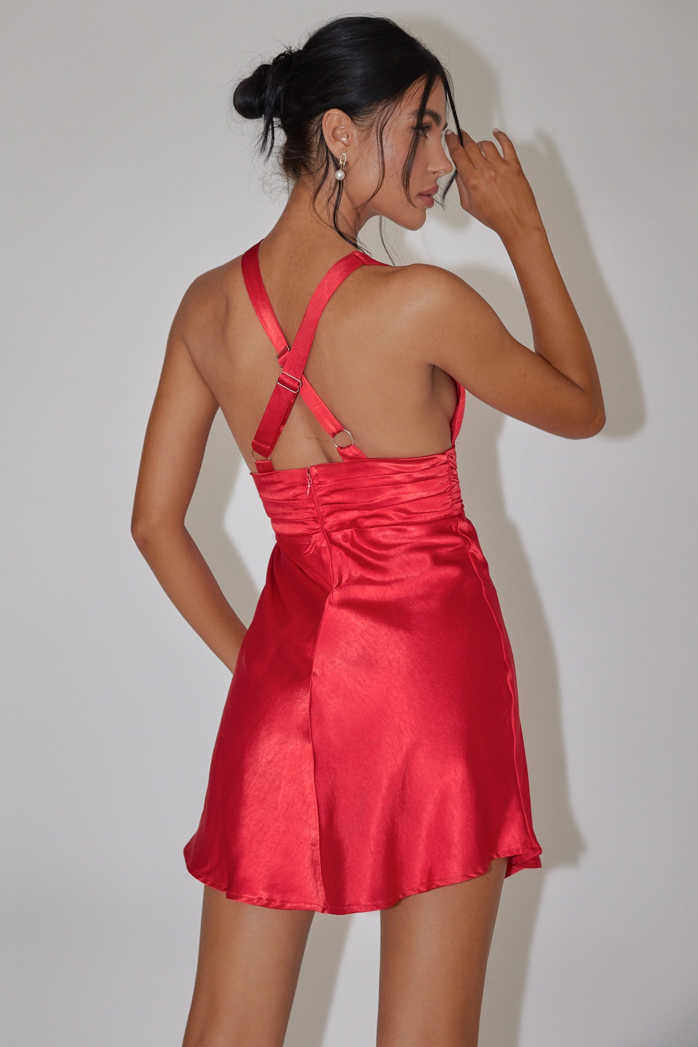 Mad About You Criss-Cross Back Mini Dress Fire Red– Selfie Leslie