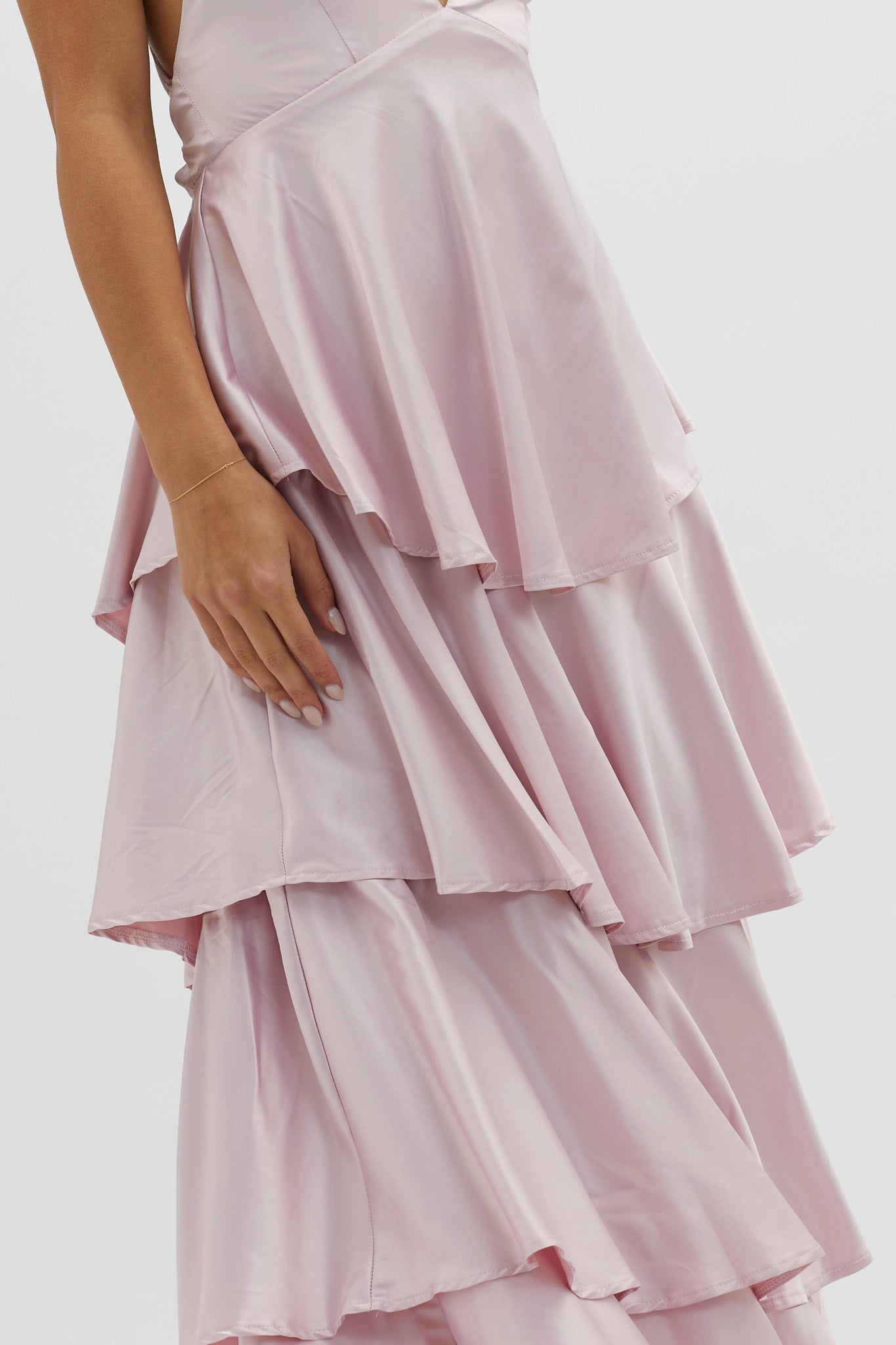 Auguste Tiered Frill Strappy Back Dress Lilac