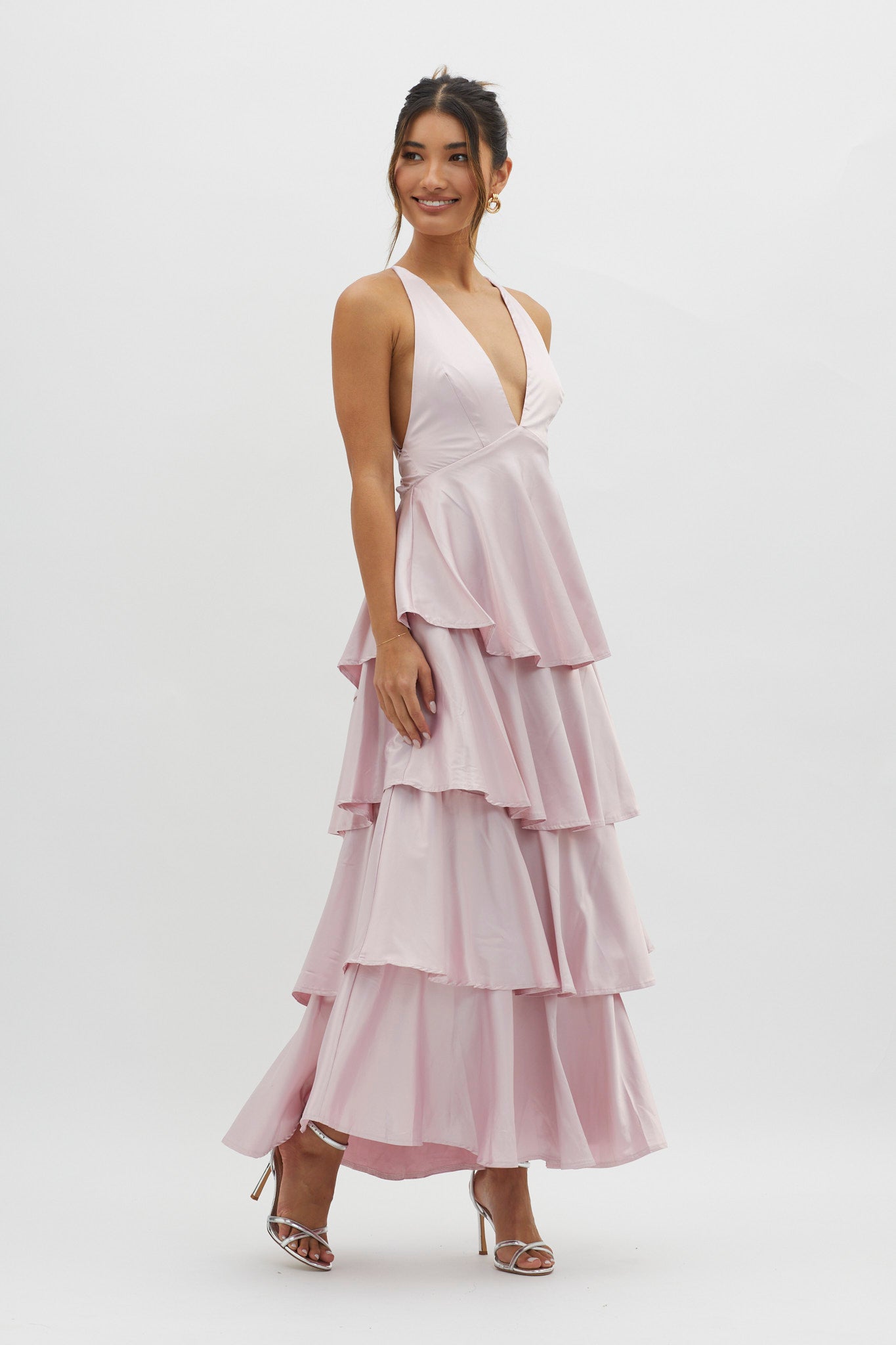 Auguste Tiered Frill Strappy Back Dress Butter main image 1