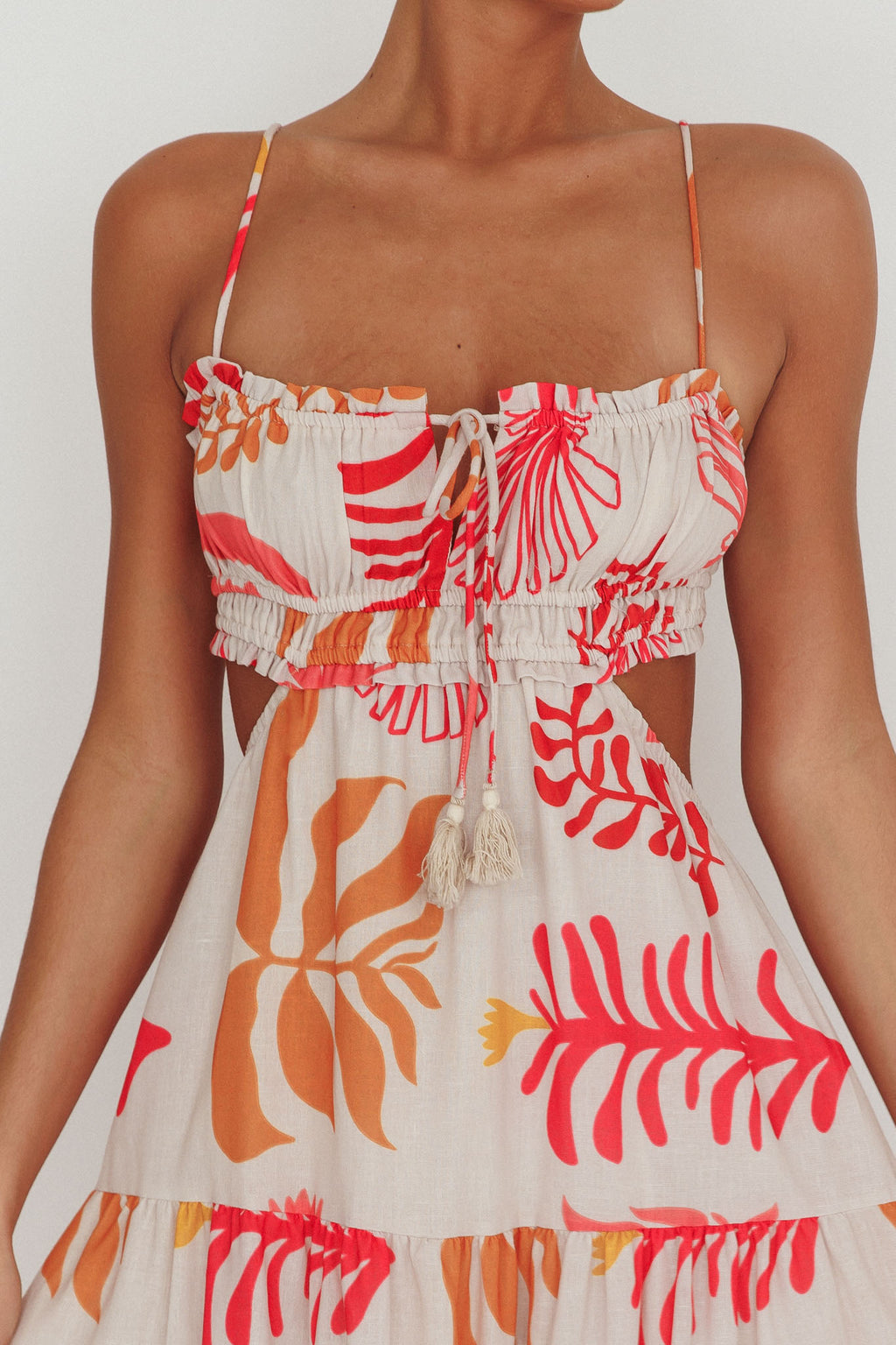 Eyona Cut-Out Back Floral Maxi Dress Pink by Selfie Leslie