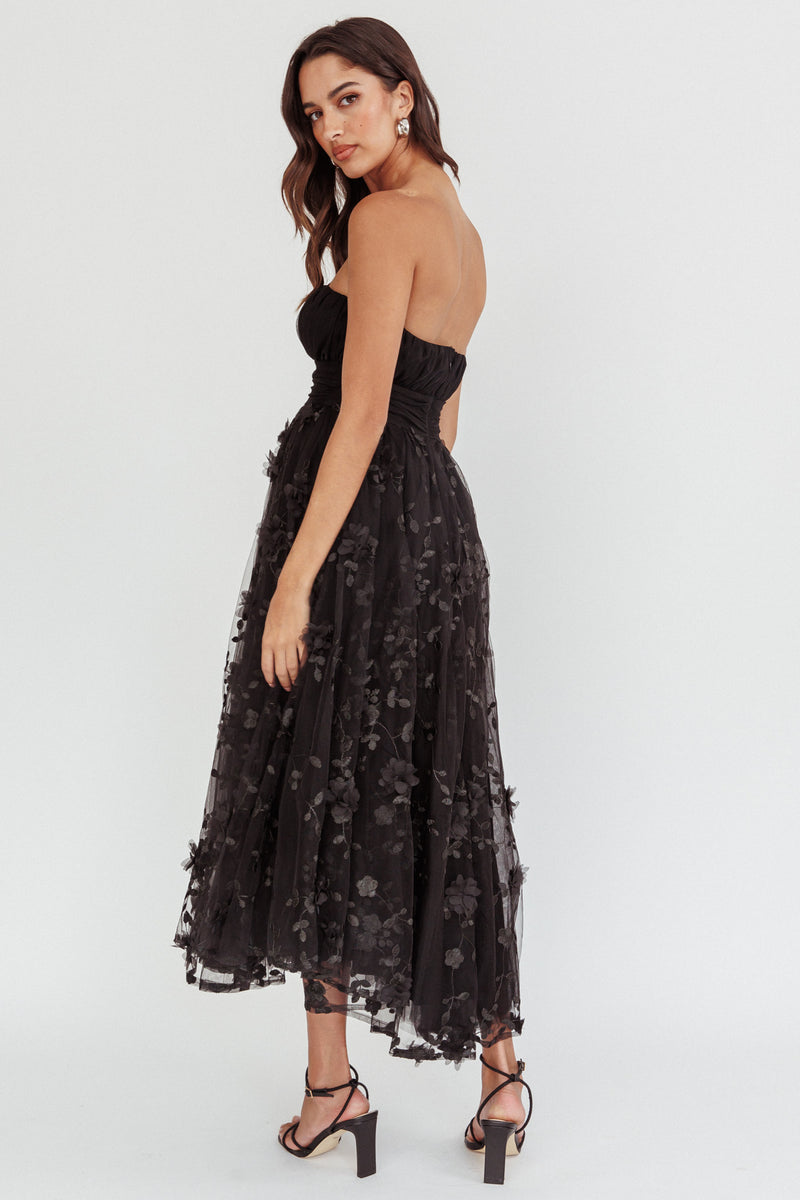 Faylen Sapphire Printed Mesh Dress