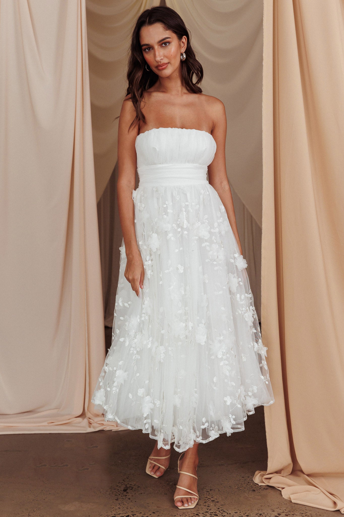 Dianne Sleeveless Embellished Midi Dress White main image 1