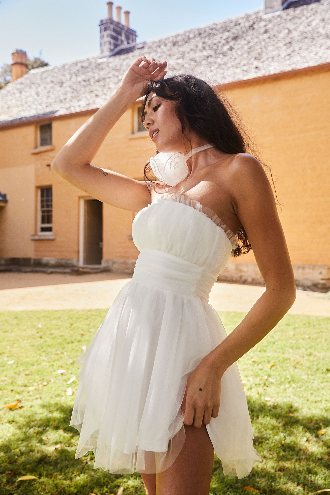 Fayette Strapless Mesh Mini Dress White - XL Fayette Strapless Mesh Mini Dress White - XL