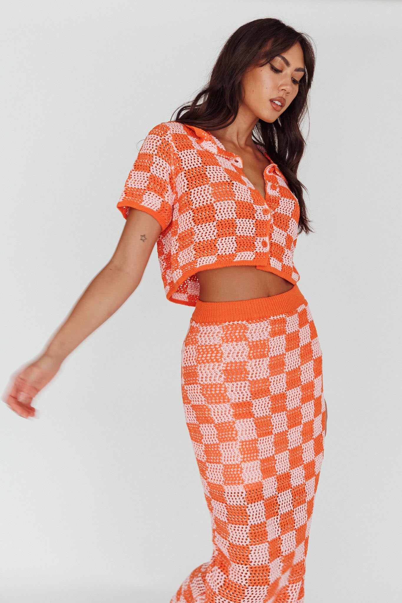 Byron Bay Crochet Maxi Skirt Sunset by Selfie Leslie