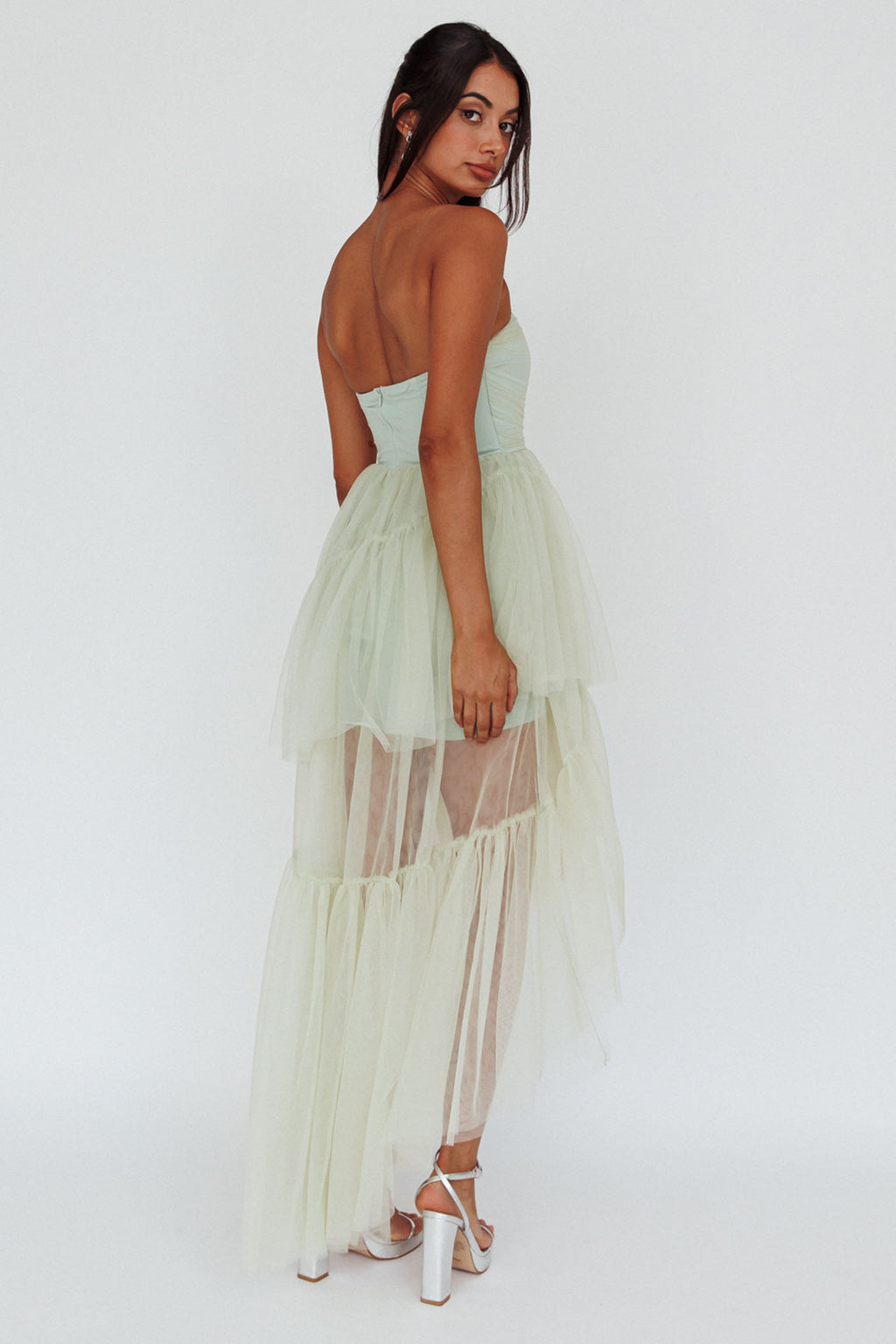 Always & Forever High-Low Midi Dress Sage by Selfie Leslie