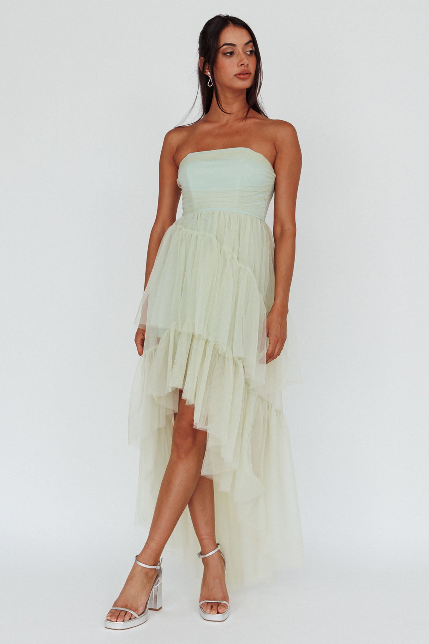 Always & Forever High-Low Midi Dress Sage by Selfie Leslie